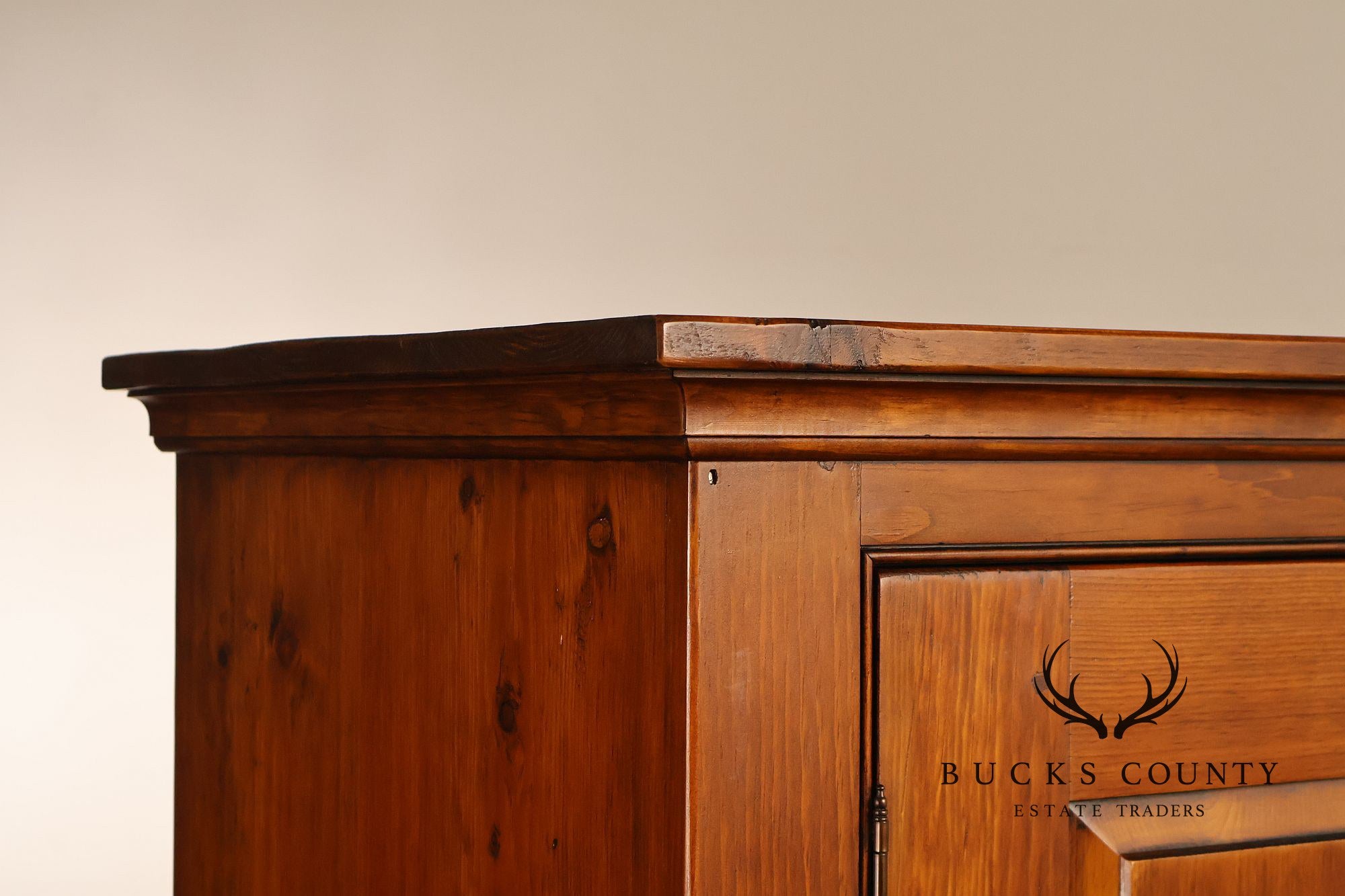 Vintage Rustic Pine Armoire Cabinet