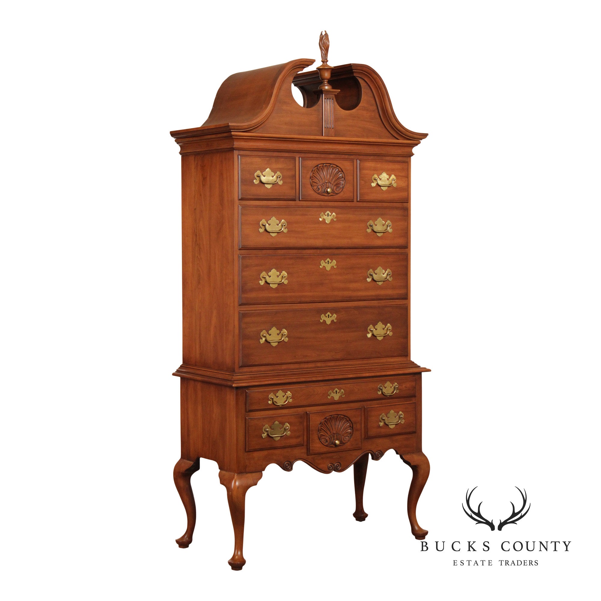 Henkel Harris Queen Anne Style Cherry Highboy