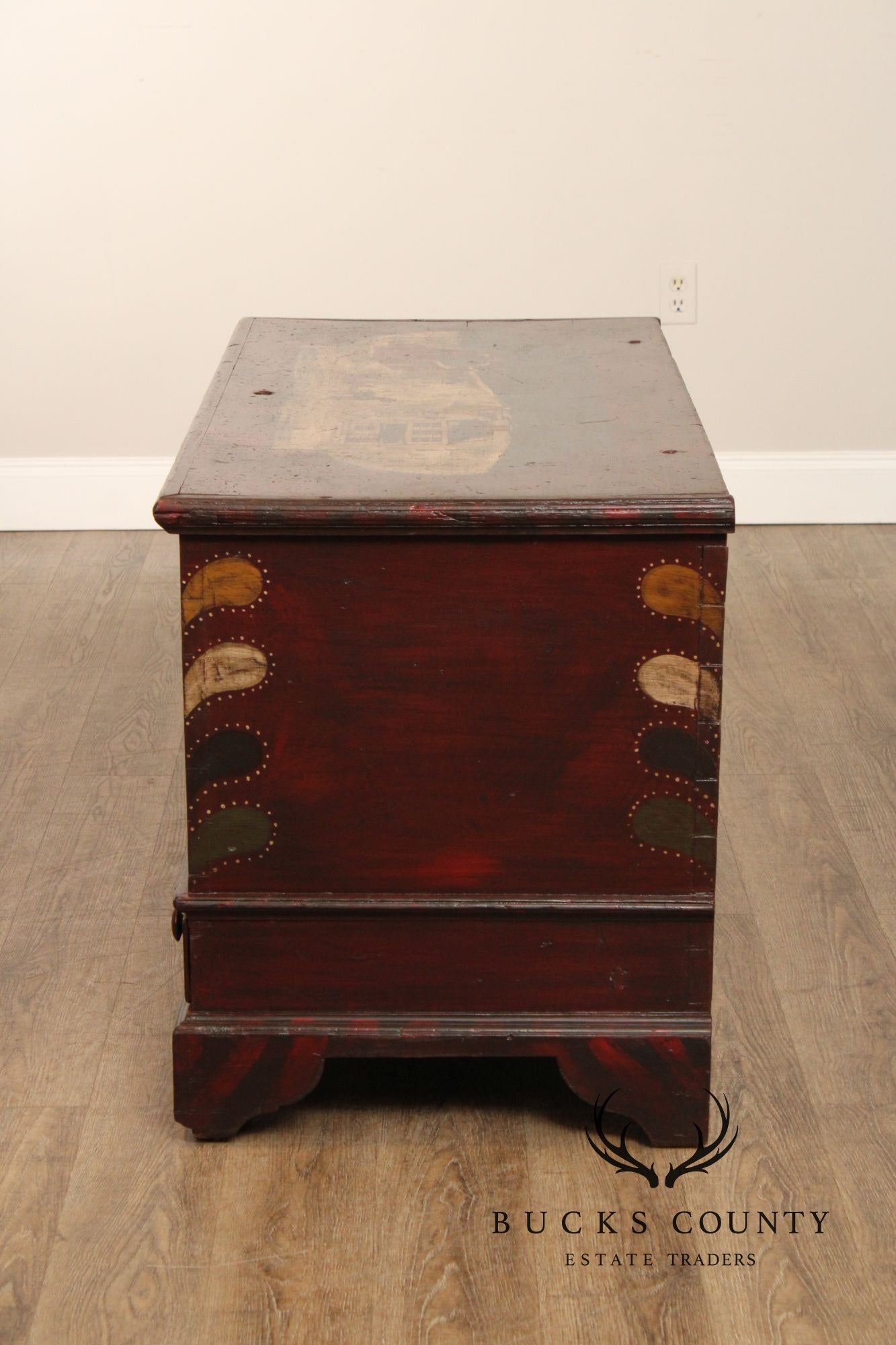 Antique Folk Art Painted Blanket Chest