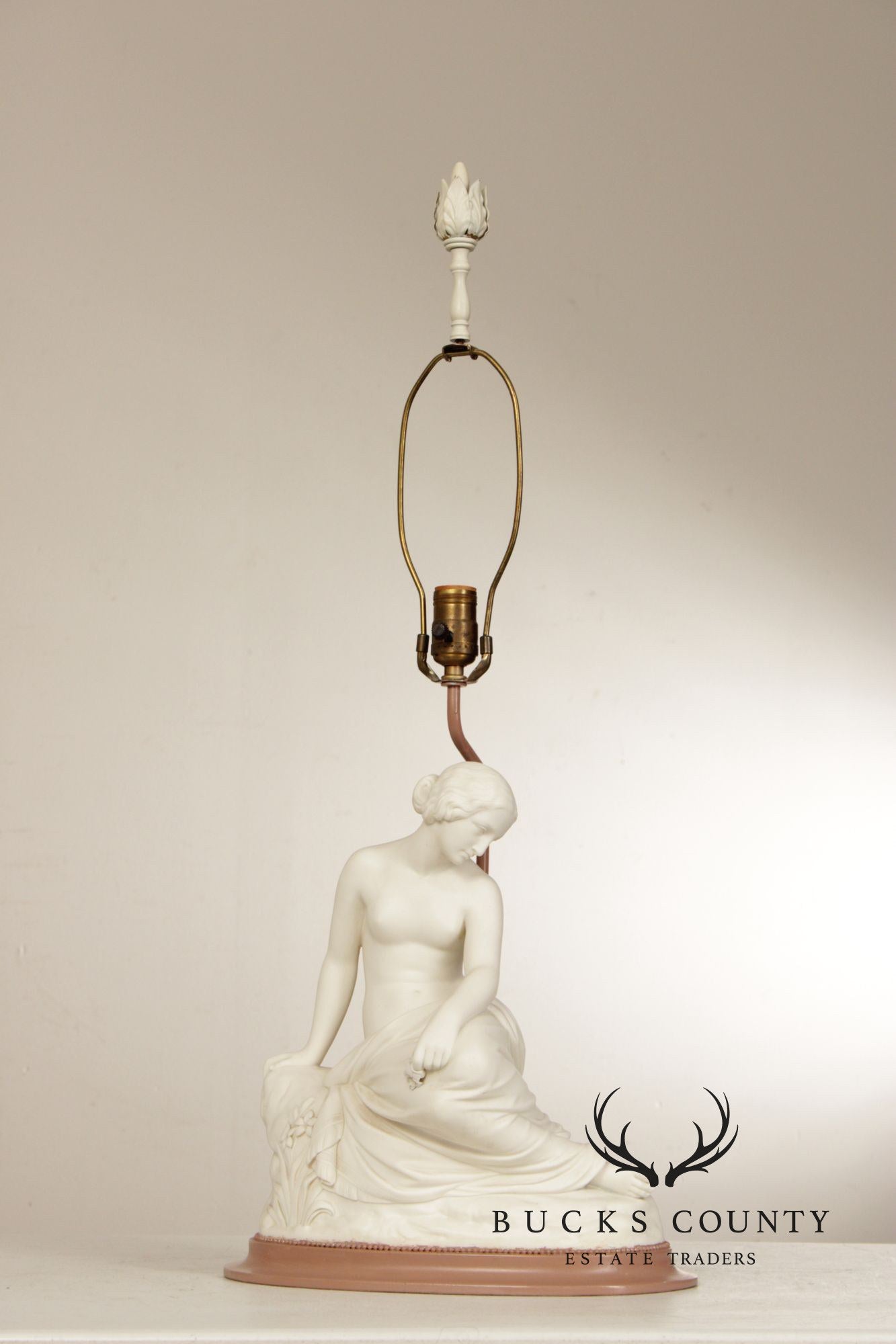 William Calder Marshall Bisque 'Resignation' Table Lamp