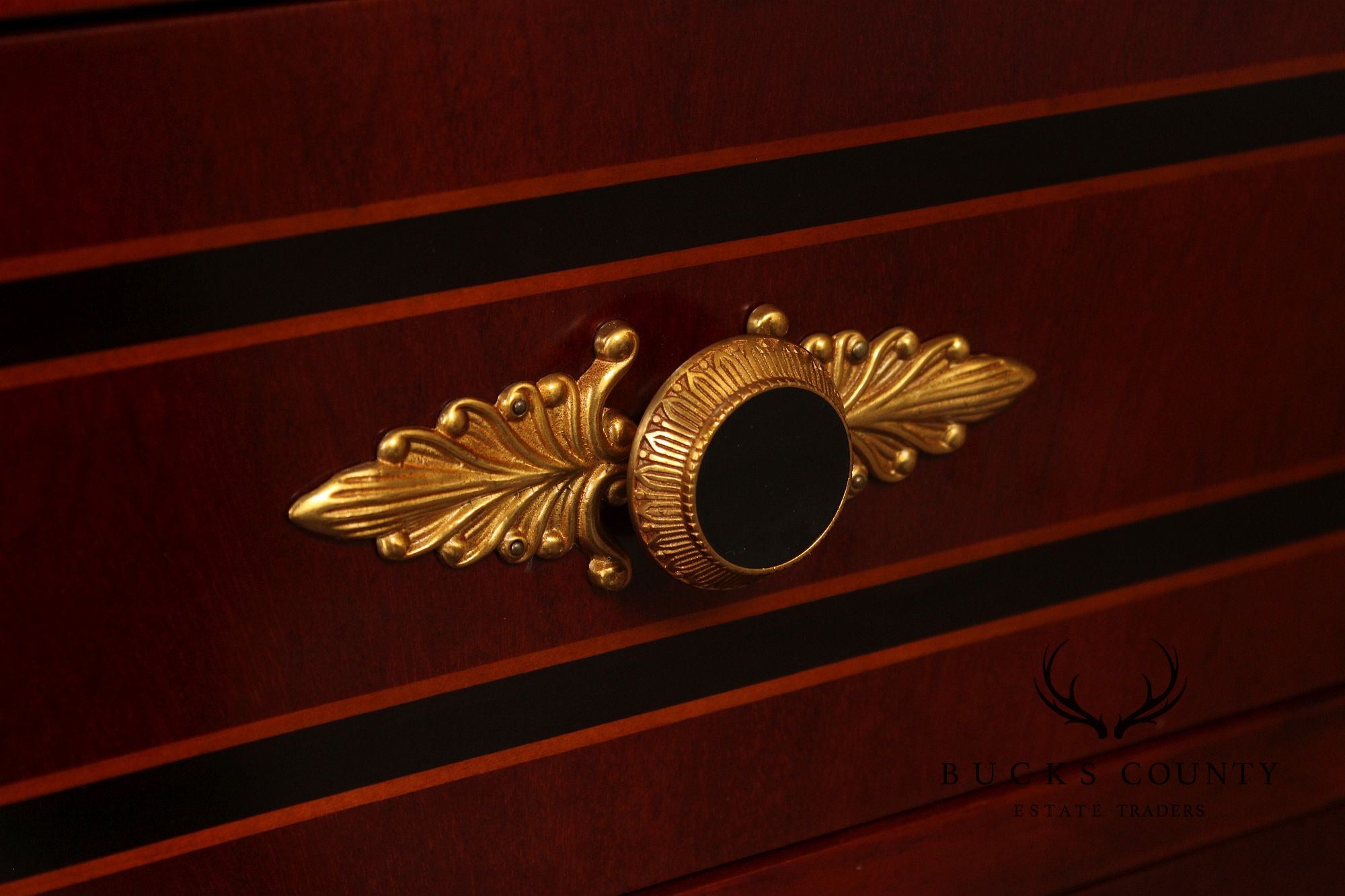 Regency Style Mahogany And Ebonized Pair Of Display Cabinets By Infinity Gigasso