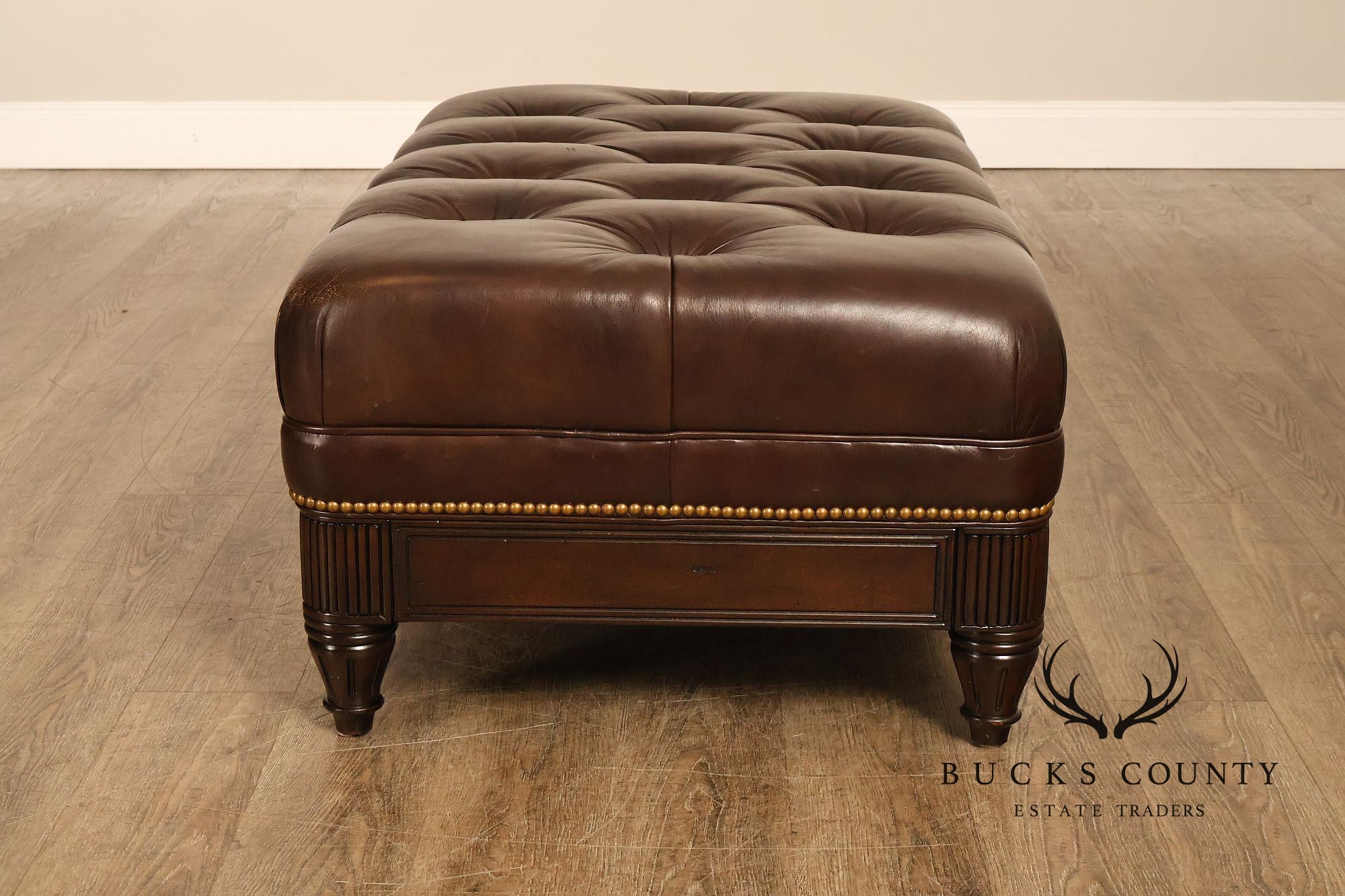 Hancock & Moore Tufted Leather 'Robinson' Cocktail Ottoman