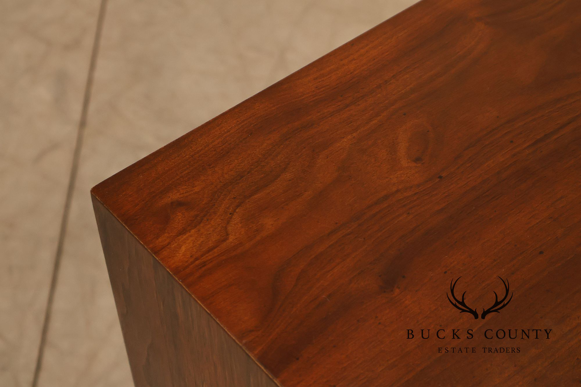 Lane Campaign Style Walnut Chest Of Drawers
