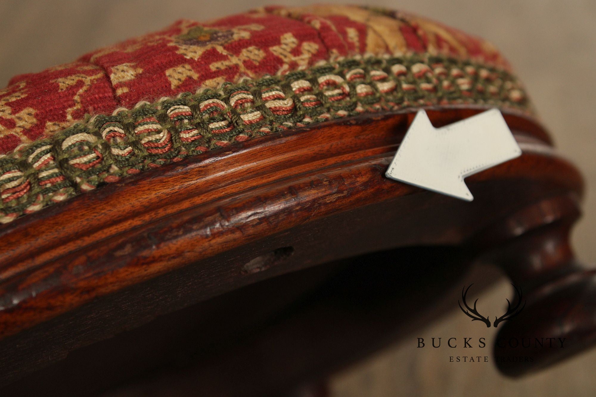 Antique Victorian Low Round Foot Stool