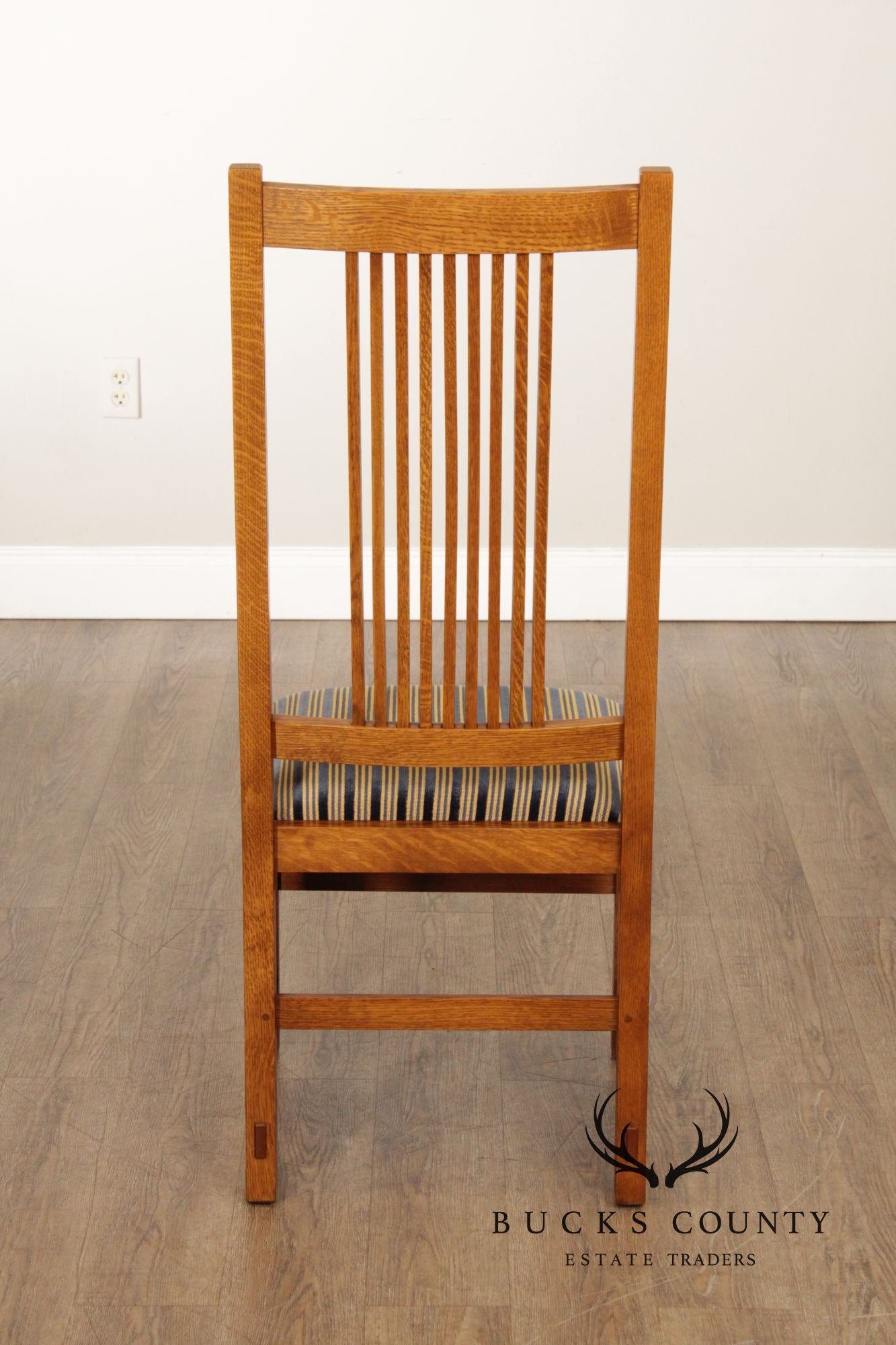 Stickley Mission Collection Set of Six Oak Spindle Dining Chairs