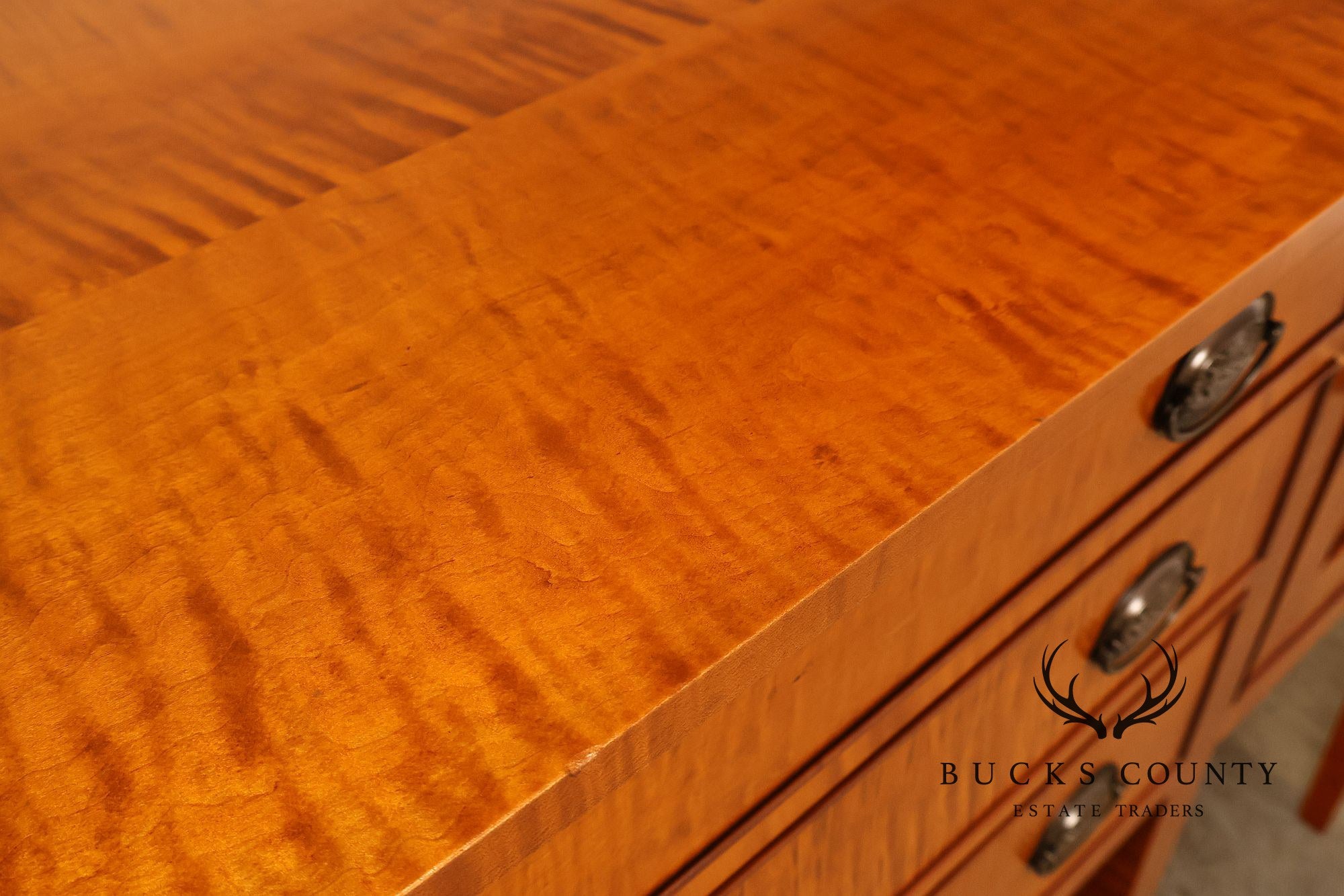 Eldred Wheeler Tiger Maple Tapered Leg Sideboard