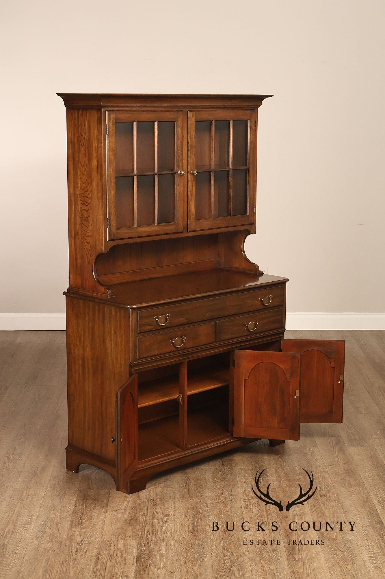 Pennsylvania House Vintage Cherry Step Back Hutch China Cabinet