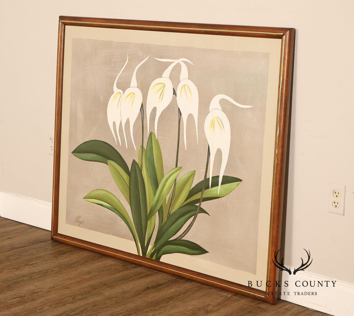Artist Signed Floral Still-Life Painting, Orchids