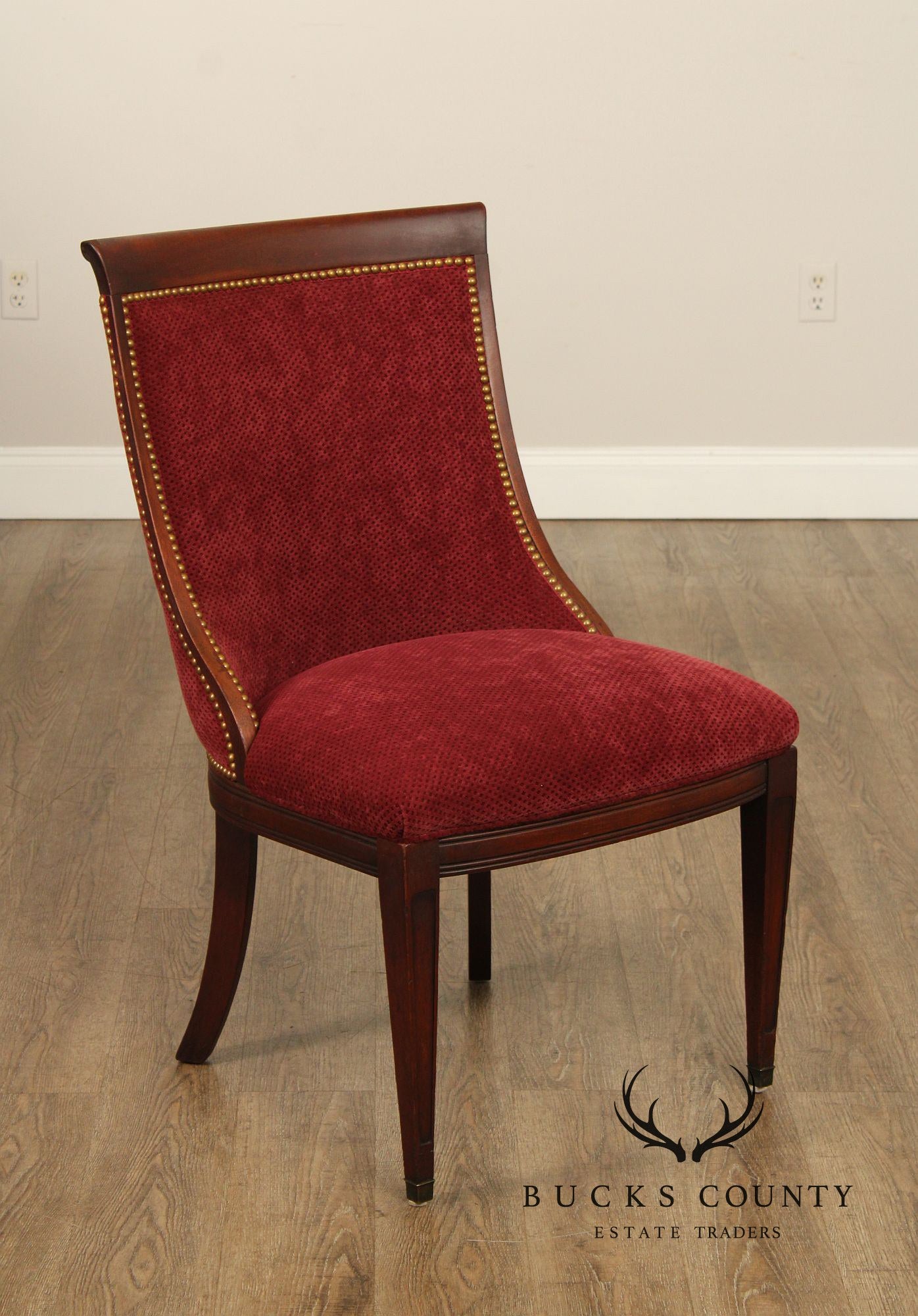 French Empire Mahogany Gondola Side Chair