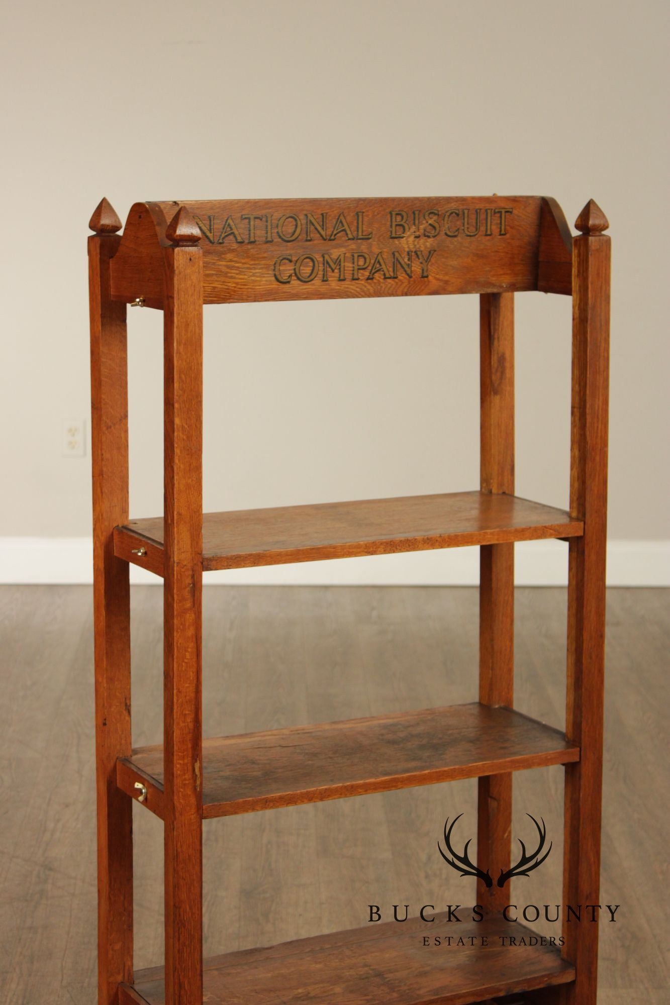 National Biscuit Company Arts & Crafts Oak Display Shelf