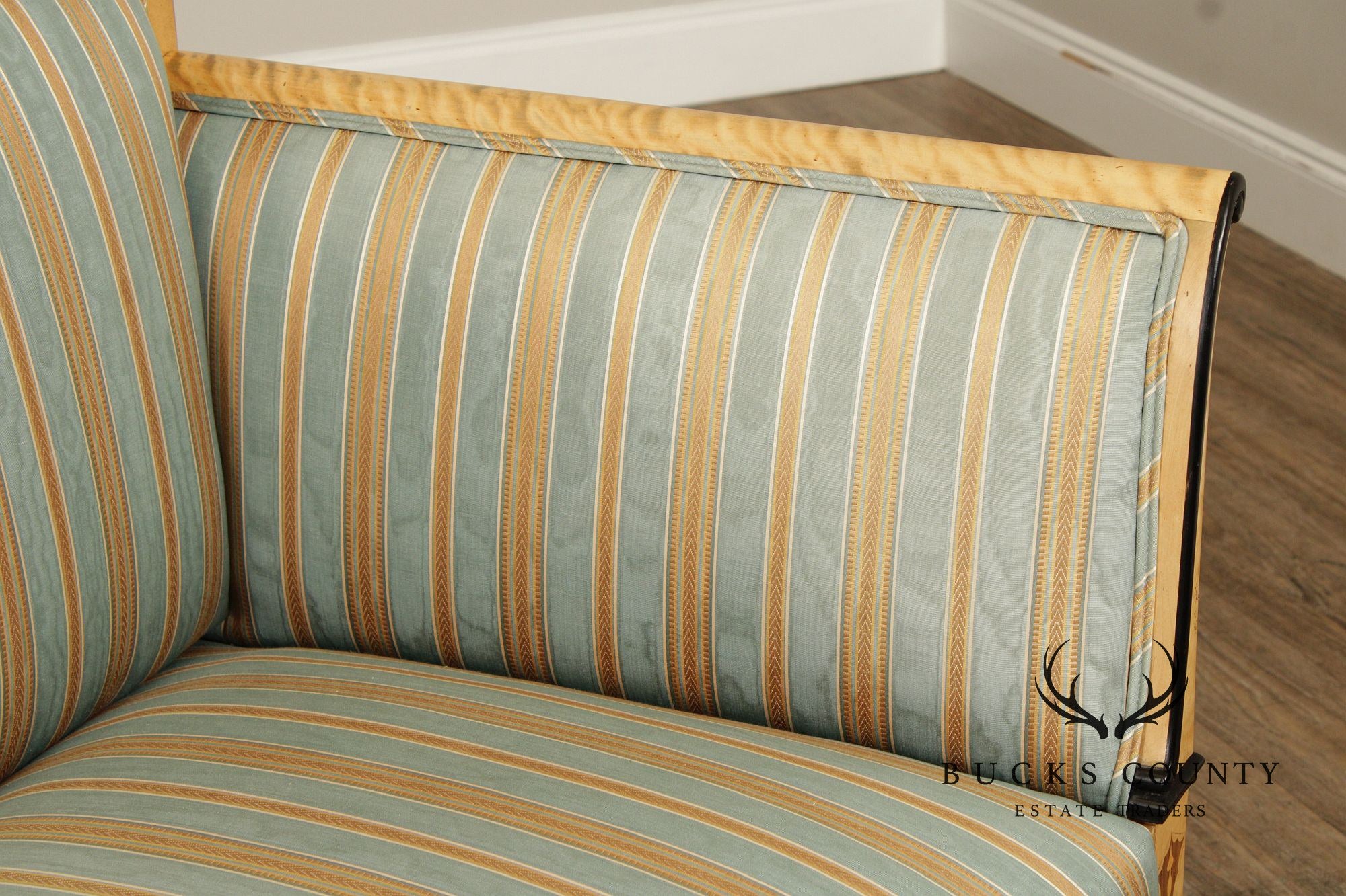 Antique Biedermeier Inlaid Flame Birch Sofa