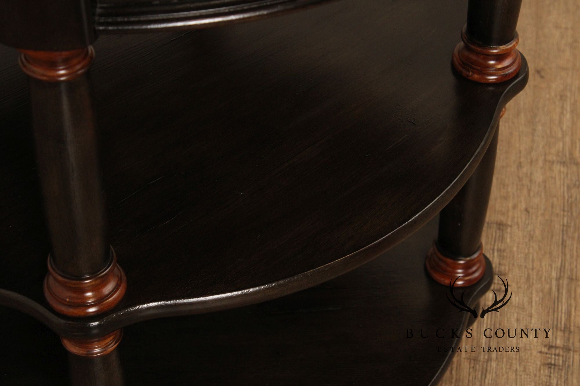 Hekman Round Two-Tone Three-Tier Library Side Table