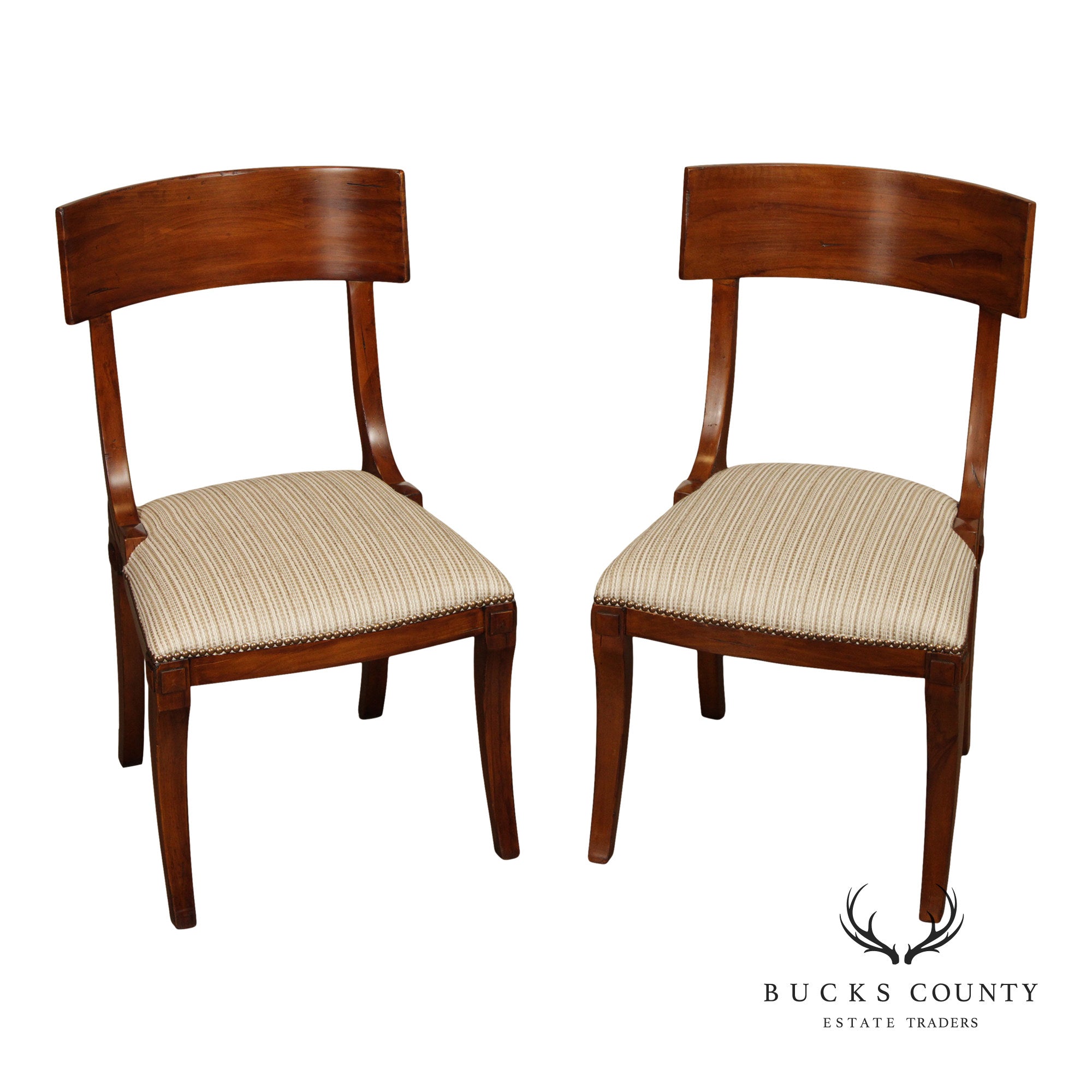 Empire Style Pair of  Klismos Side Chairs