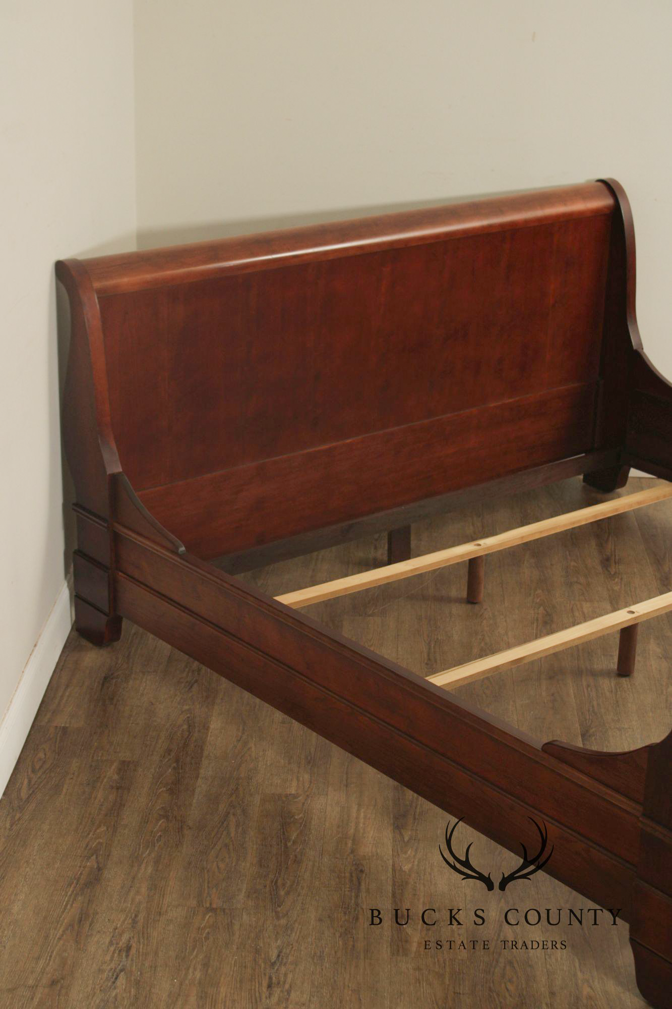 Louis Philippe Style Cherry King Sleigh Bed