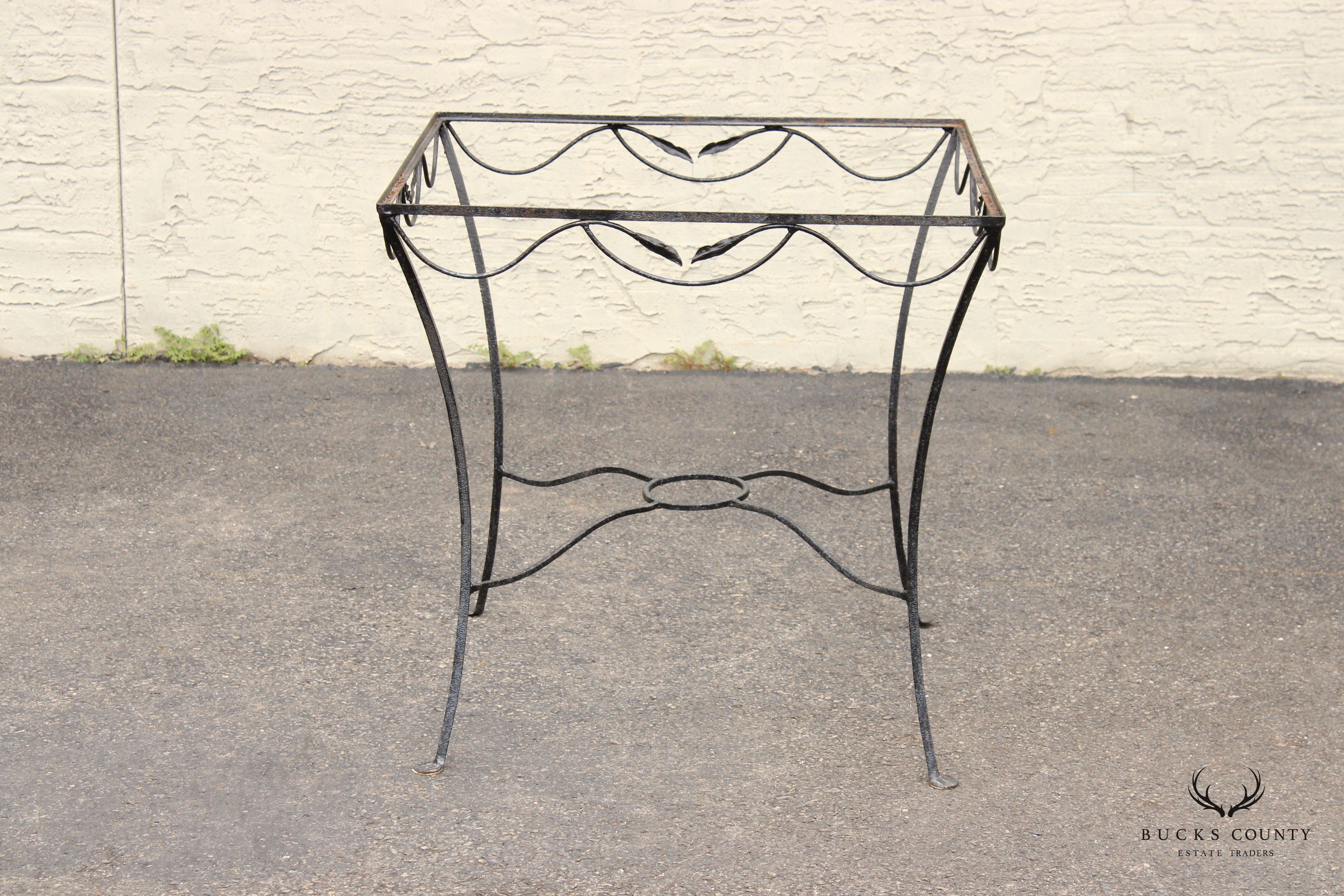 Vintage Wrought Iron Outdoor Dining Table Base