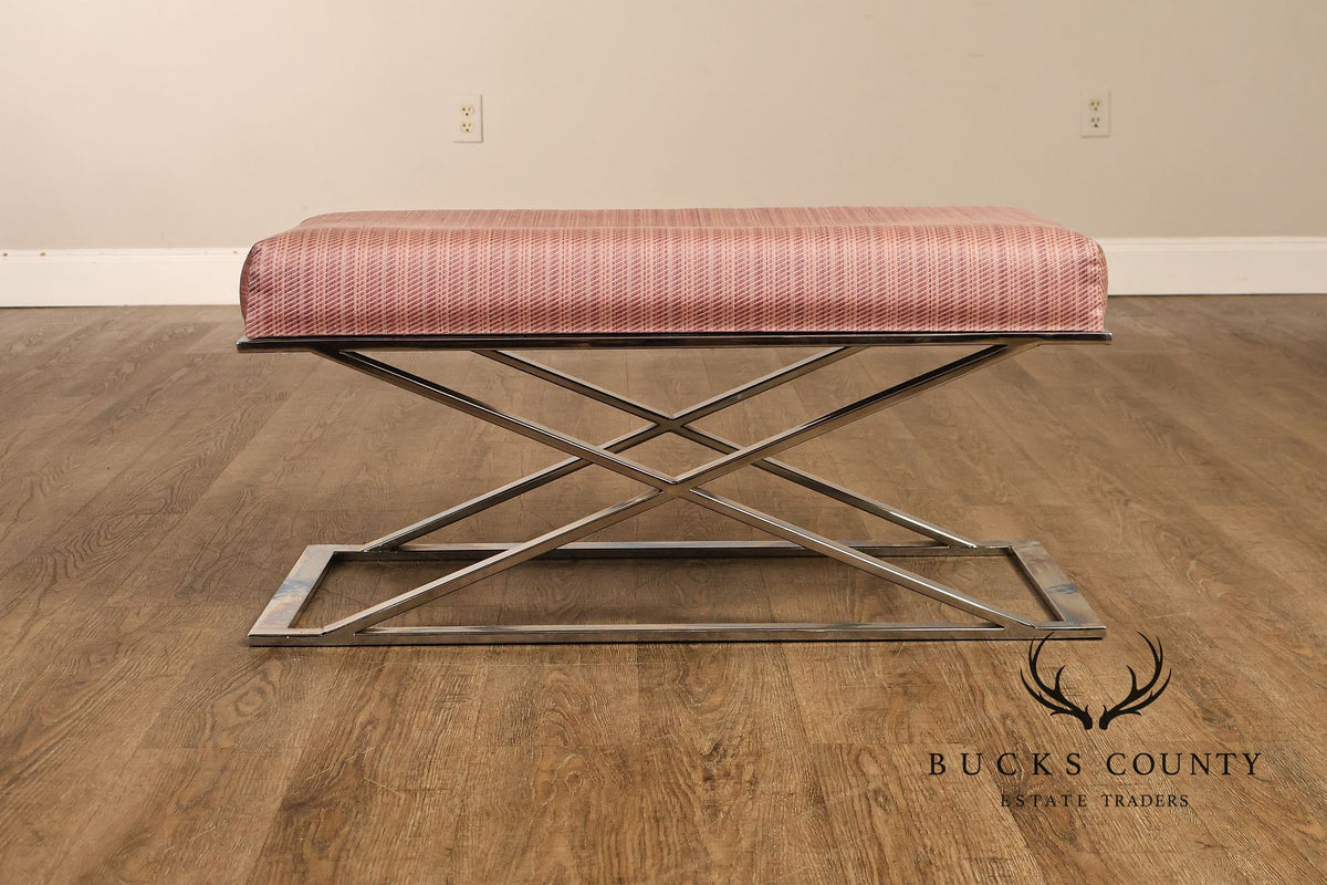 Milo Baughman Chrome X-Base Bench