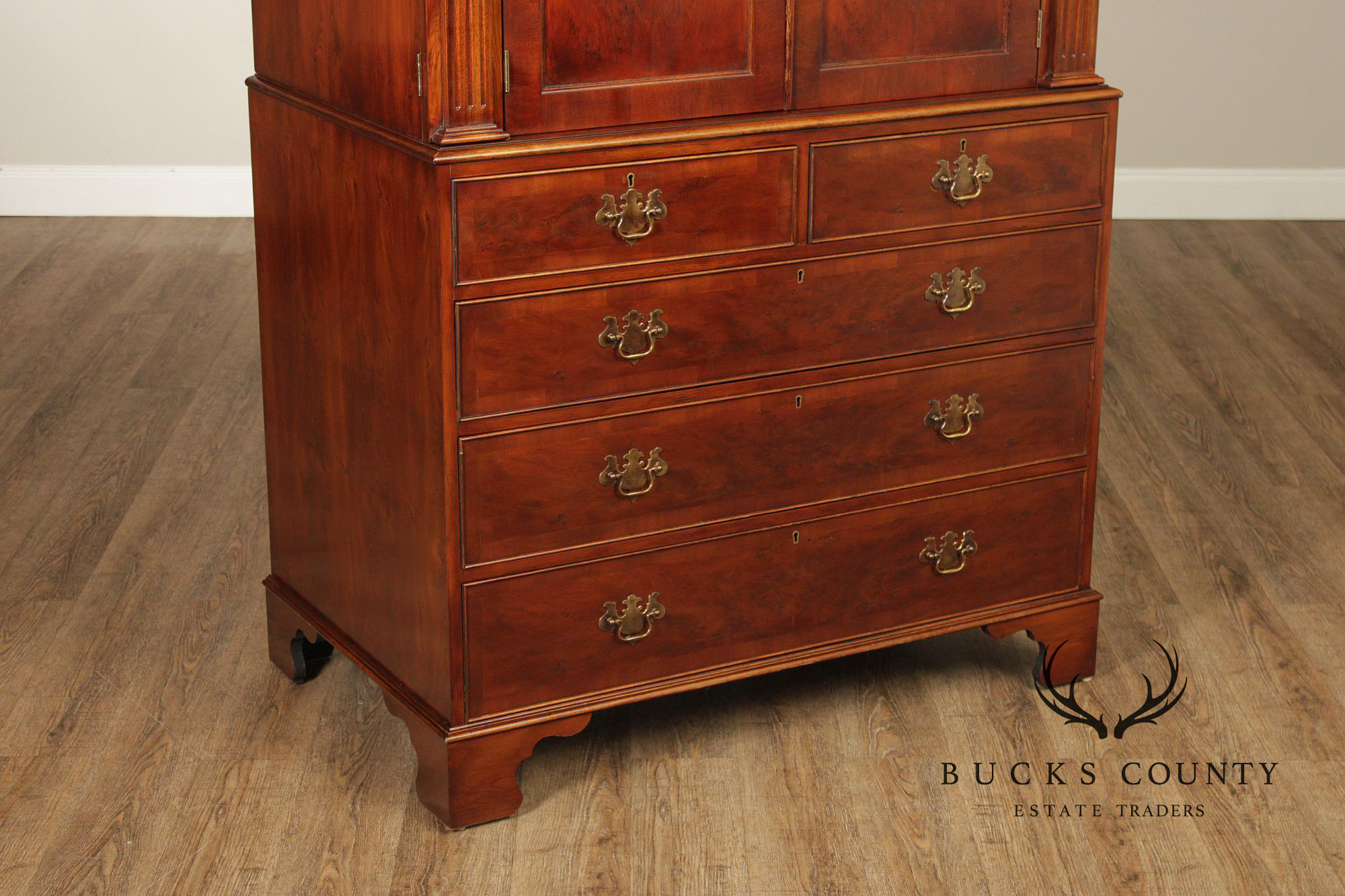 Trosby Furniture English Mahogany Armoire Cabinet