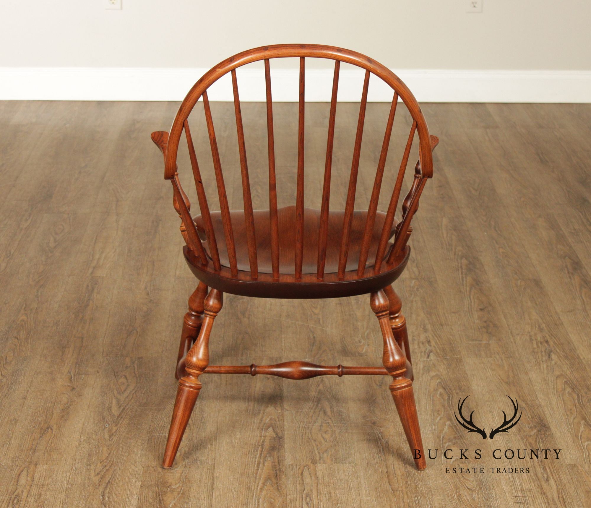 Nichols & Stone Set Of 4 Mixed Wood Windsor Bow Back Armchairs