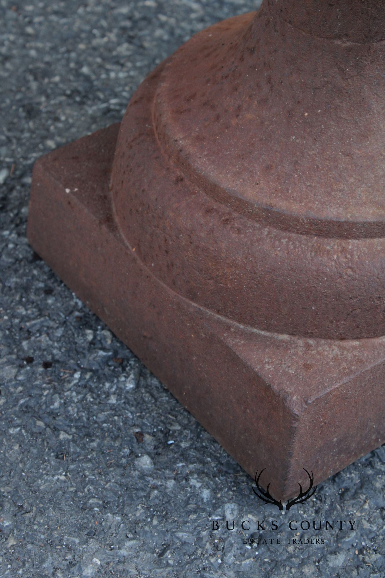 VINTAGE PAIR OF CAST IRON GARDEN URNS