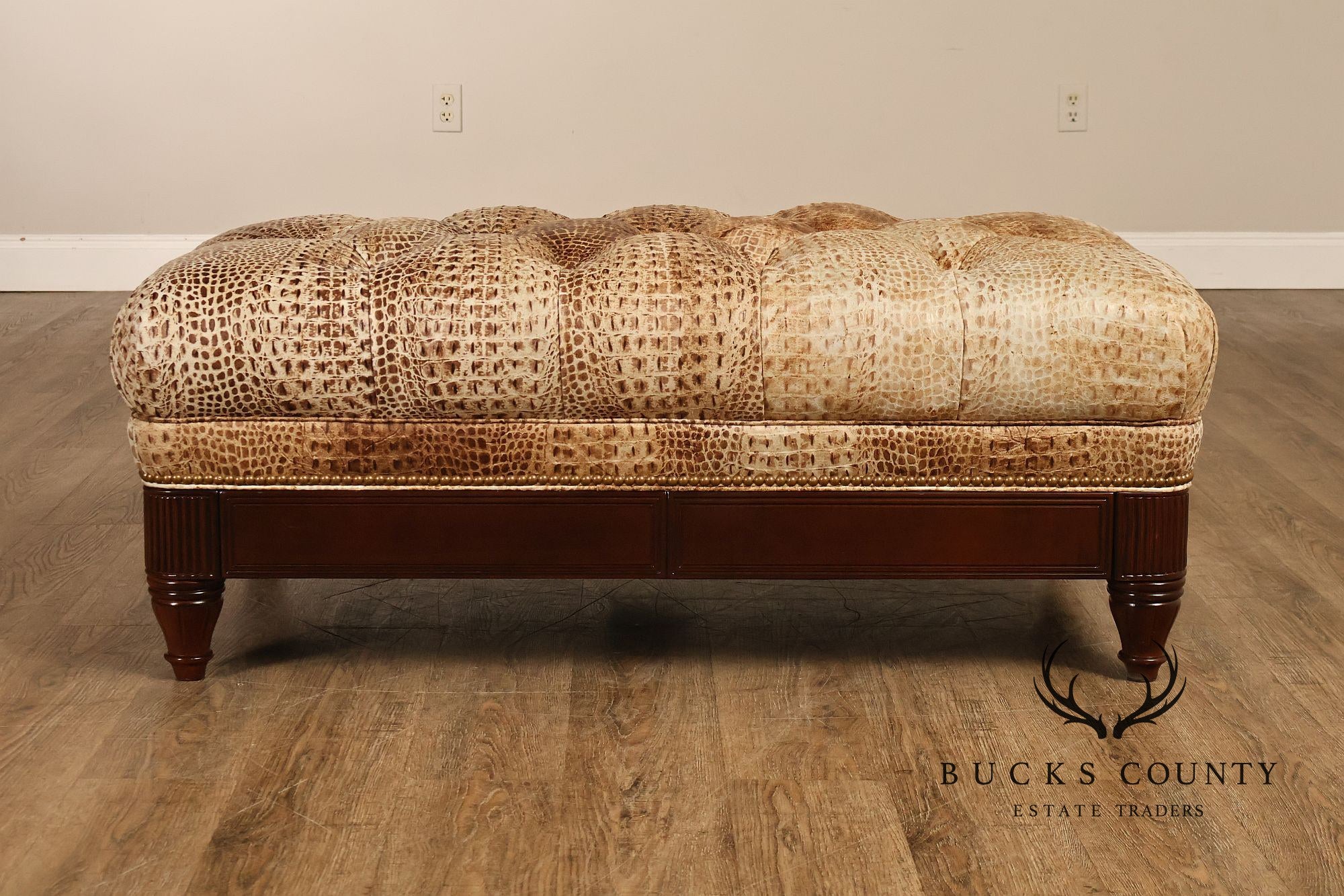 Hancock & Moore Tufted Leather "Robinson" Storage Ottoman