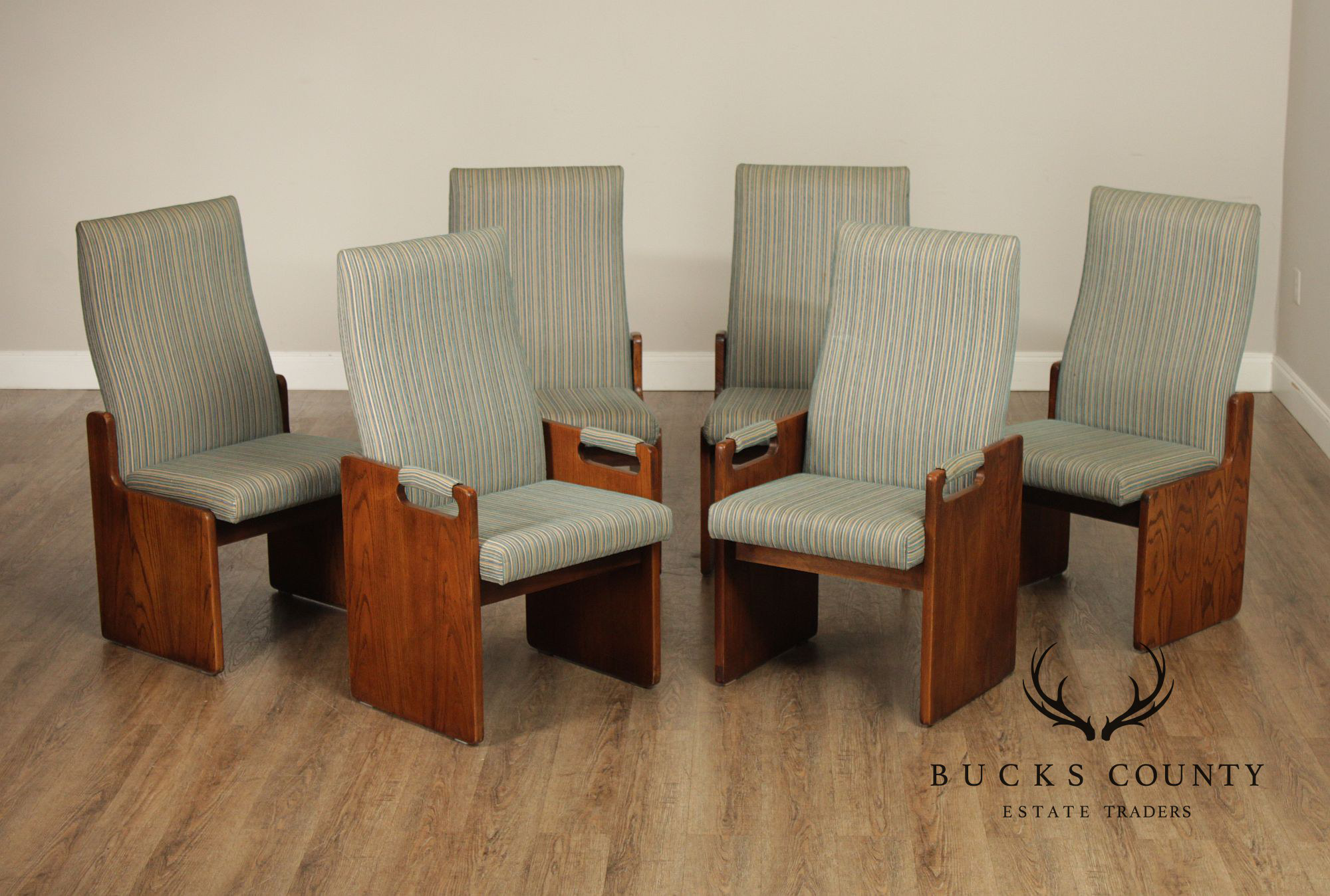 Lane Pueblo Mid Century Modern Brutalist Set Of 6 Dining Chairs