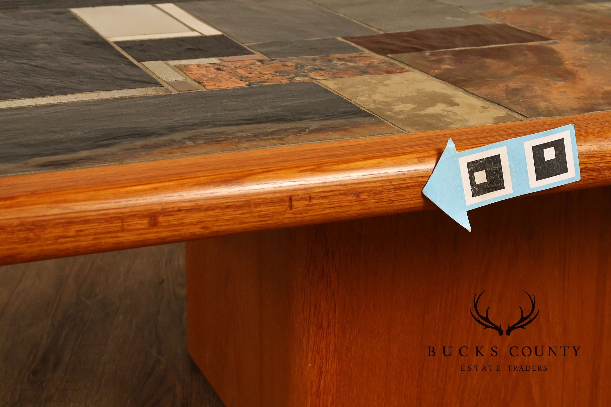 Sallingboe Jelling Danish Modern Teak And Slate Top Coffee Table