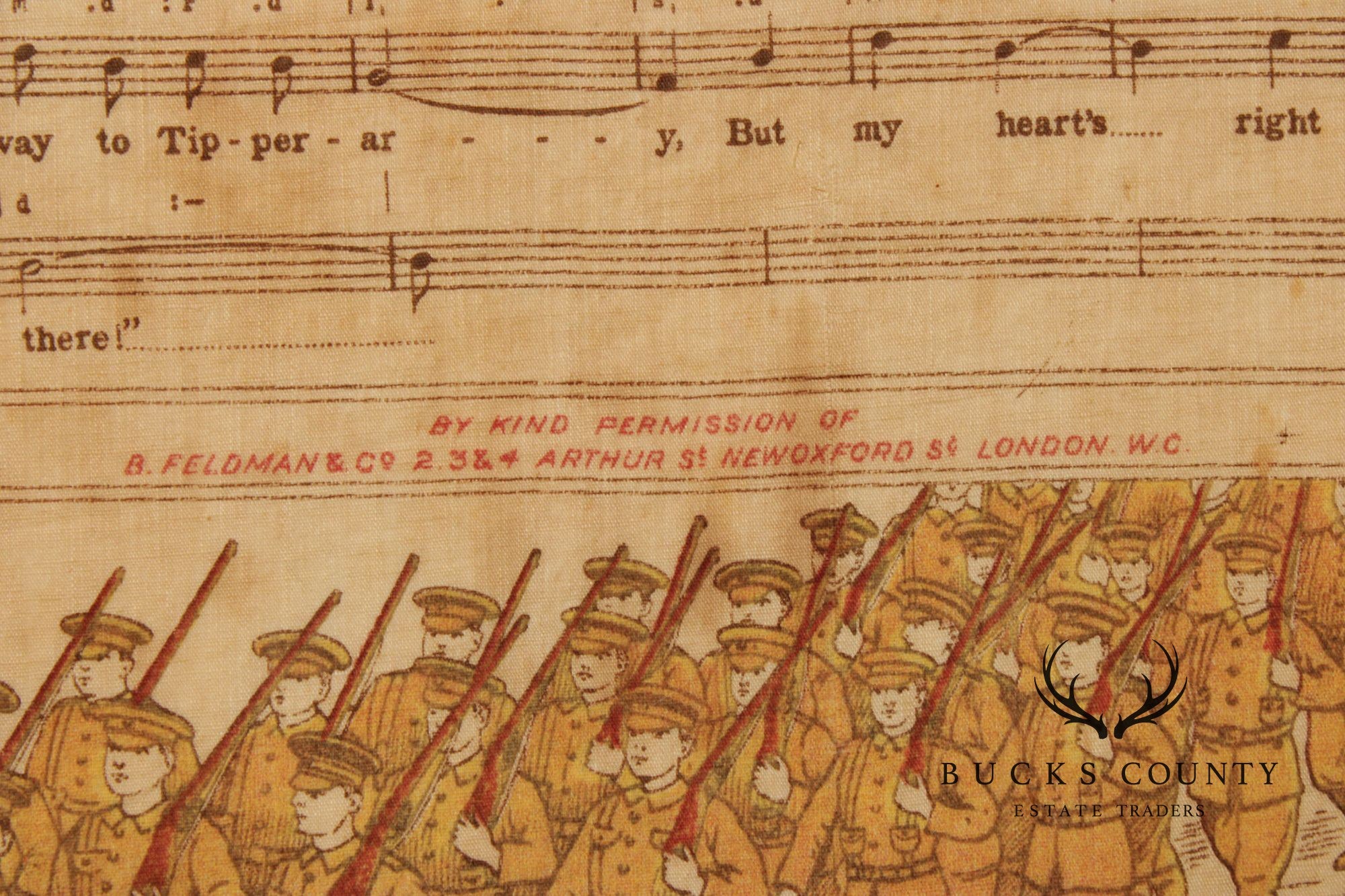 World War I Era Framed Handkerchief