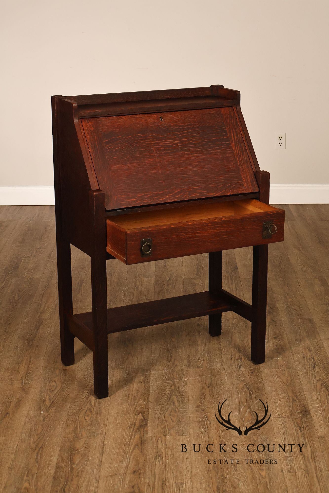 Lifetime Furniture Antique Mission Oak Drop Front Desk