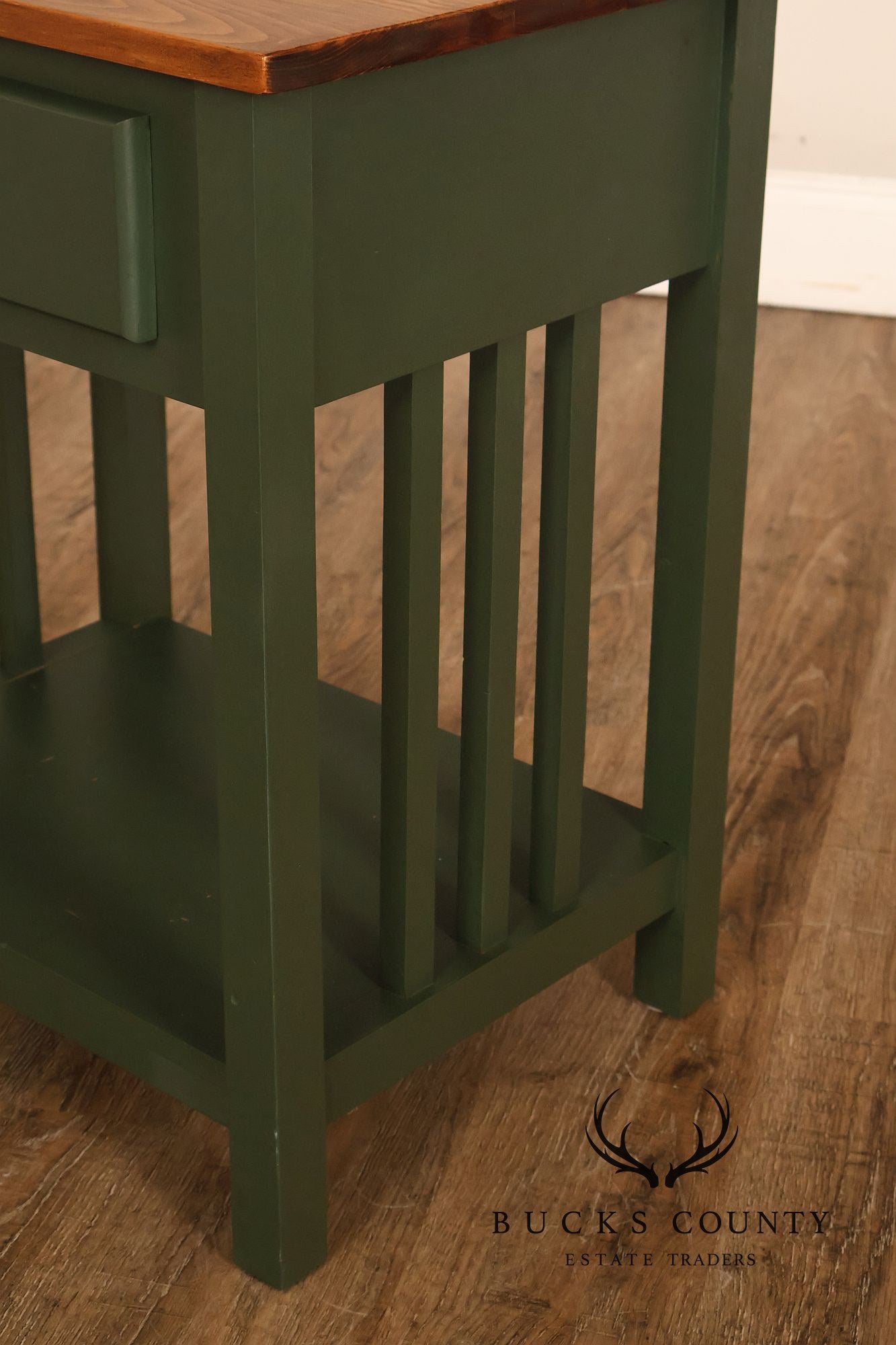 Mission Style Painted Spindle Nightstand