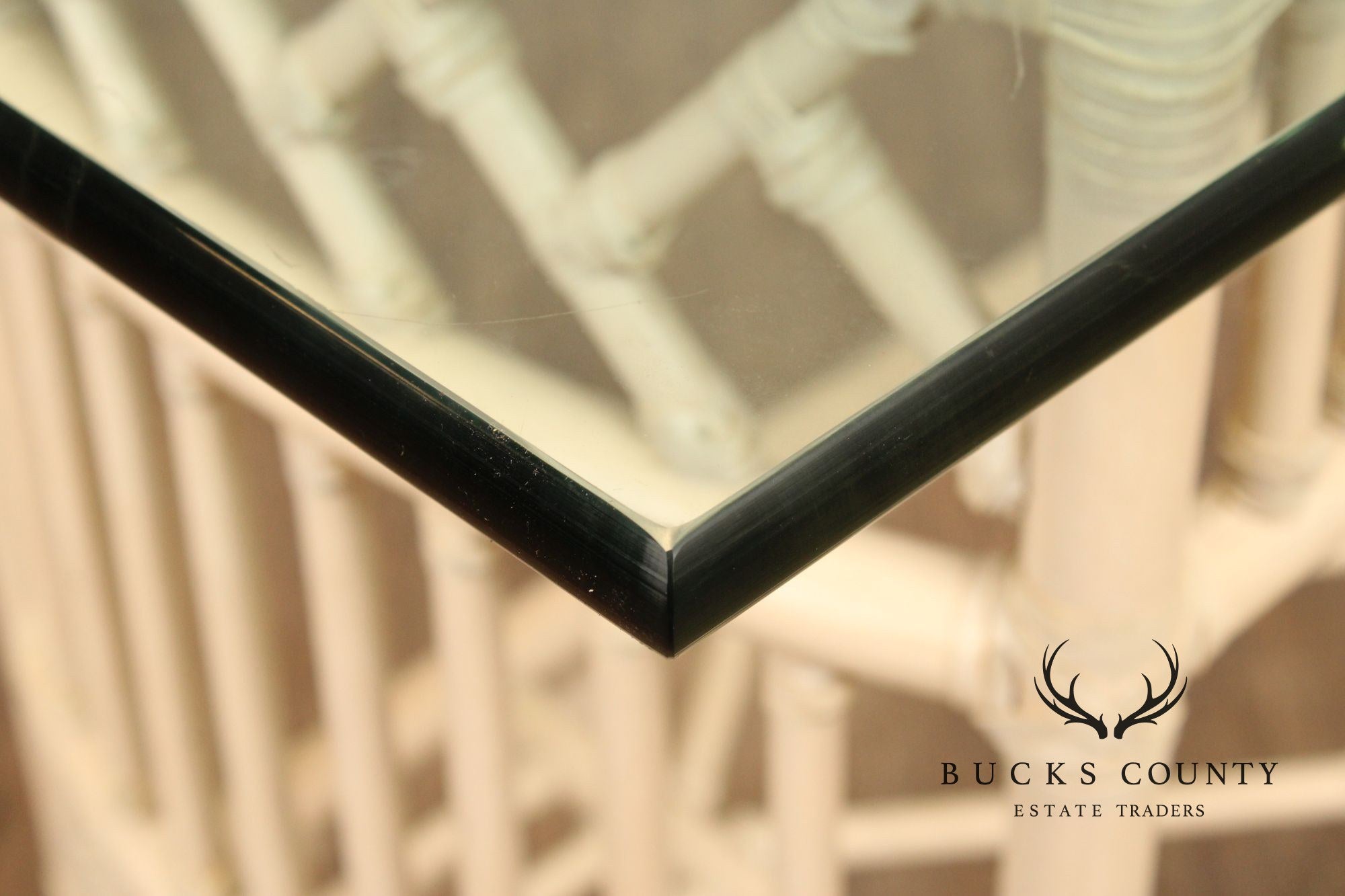 Ficks Reed Glass Top Rattan Console