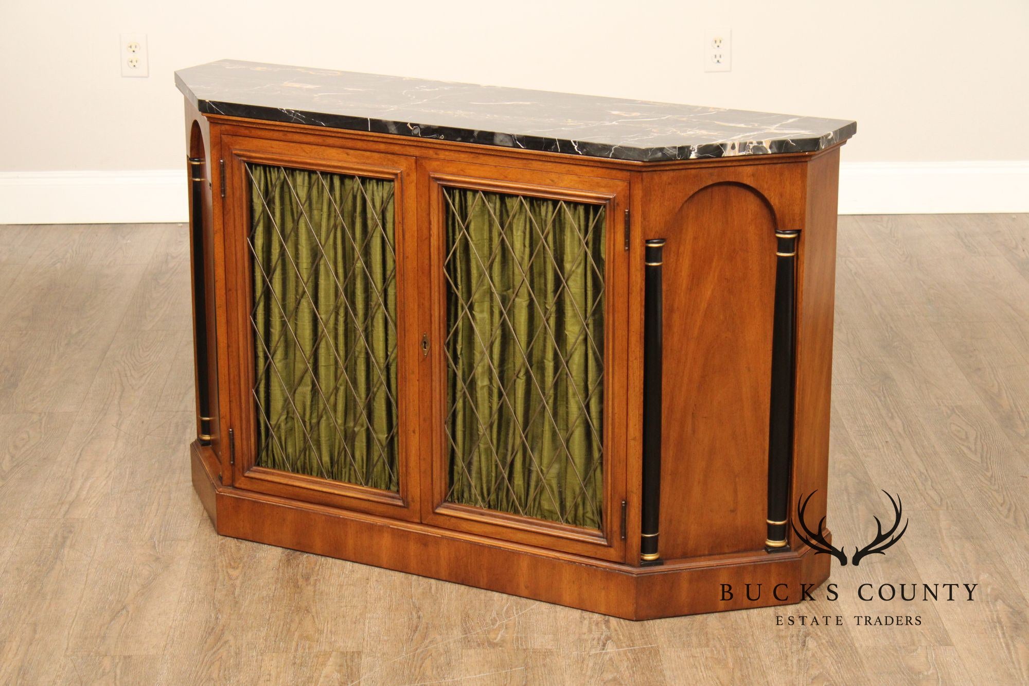 Heritage Vintage Mahogany Empire Style Marble Top Console