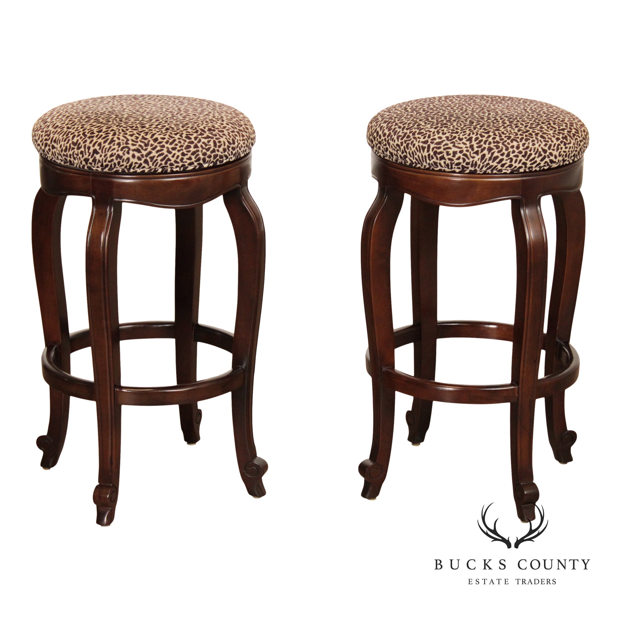 Hancock & Moore Pair of Swivel Bar Stools