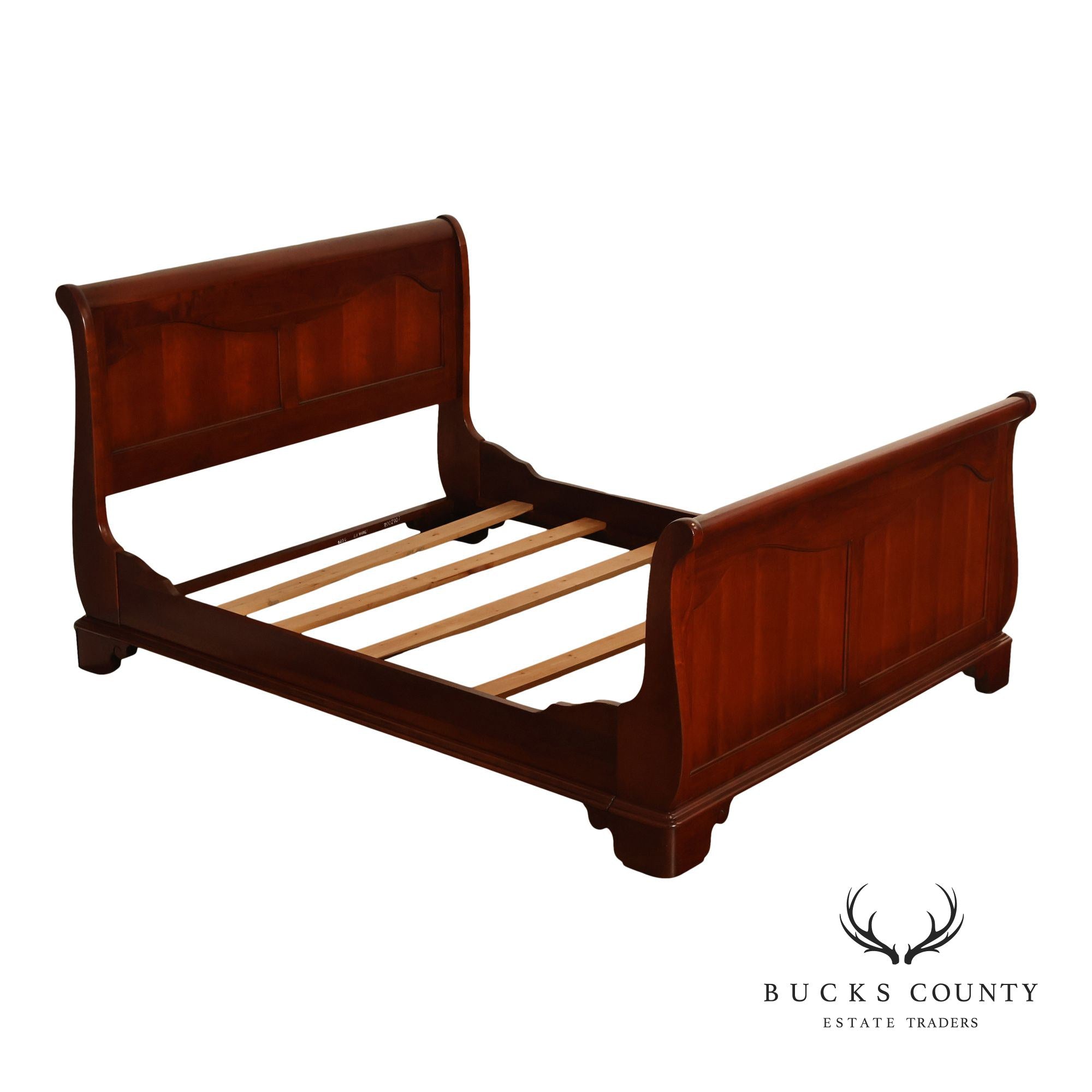 Statton Solid Cherry Queen Size Sleigh Bed
