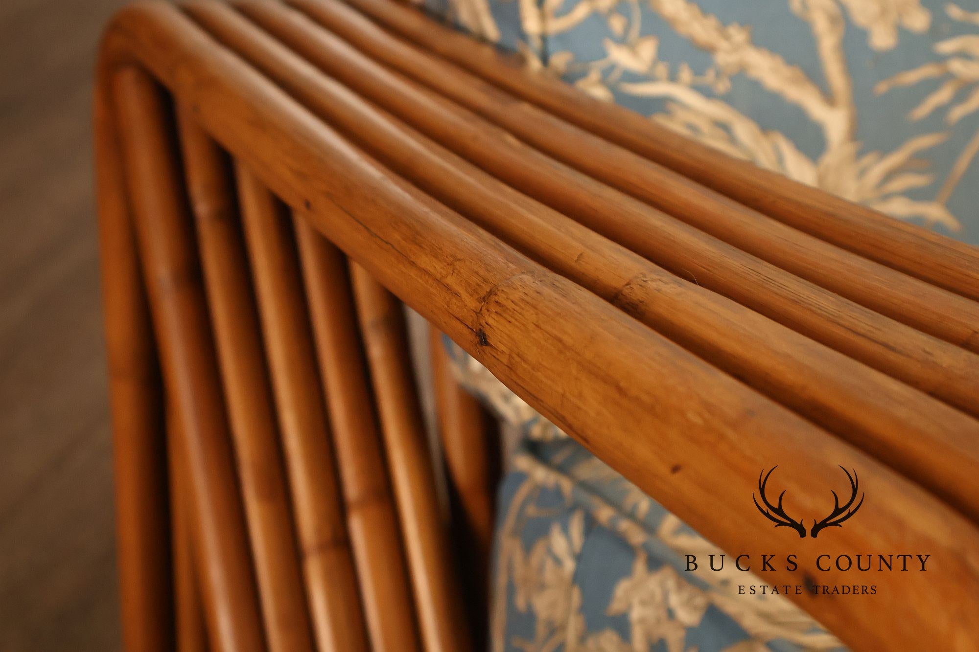 Paul Frankl Pair Of Pretzel Rattan Lounge Chairs