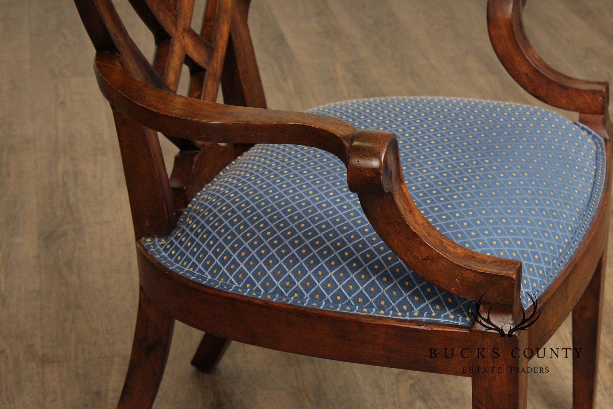 Ethan Allen Hepplewhite Style Set of Ten Ribbon Back Dining Chairs