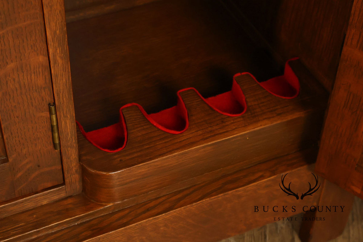 Antique Grand Rapids Mission Oak Gun Cabinet
