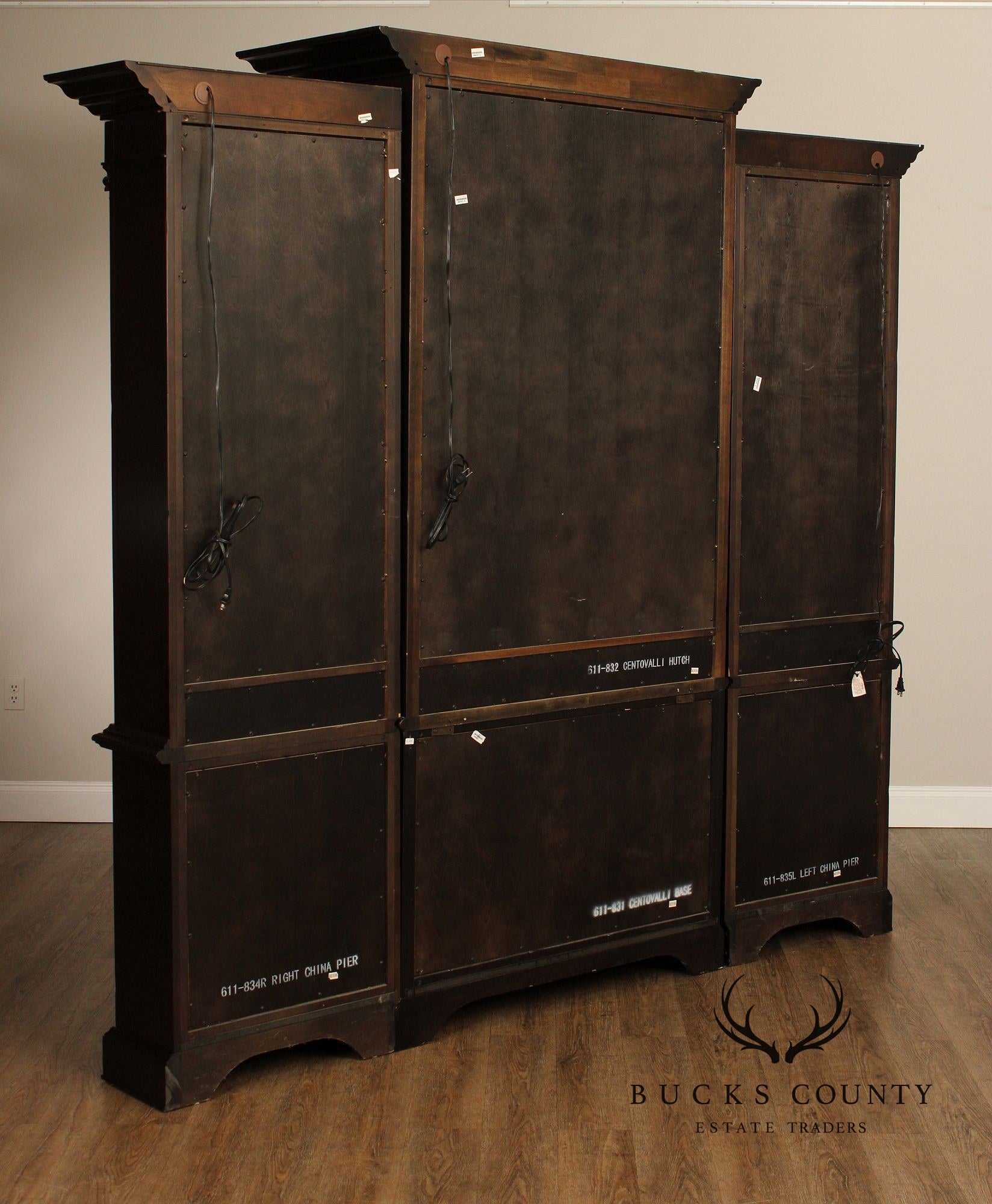 Tuscan Style Large Ebonized Display Cabinet