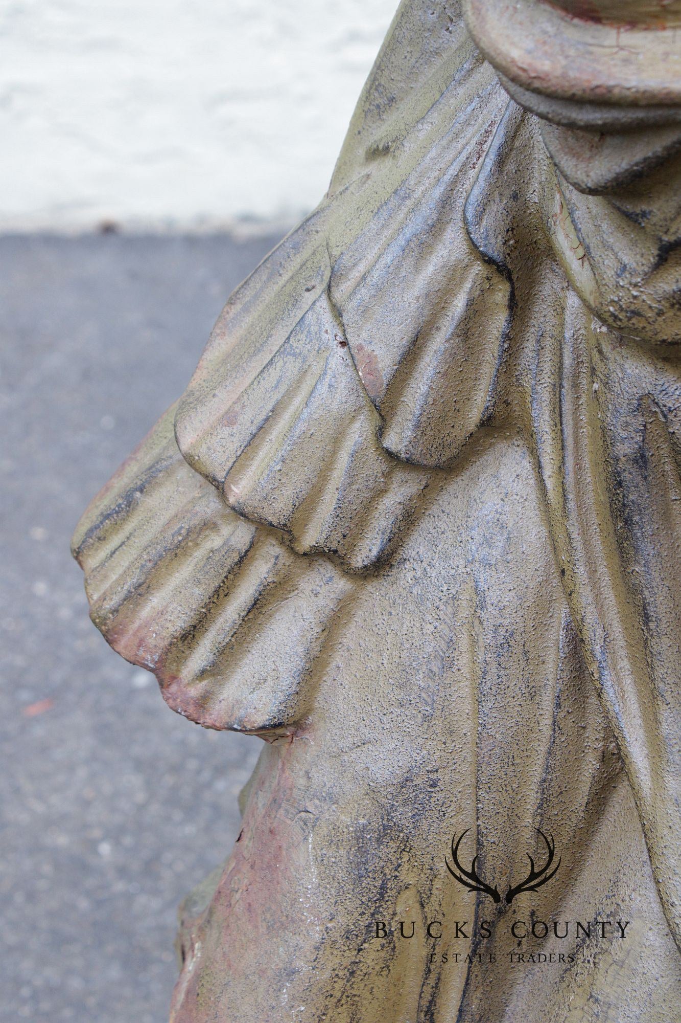 Vintage Cast Iron Garden Statue of a Lady