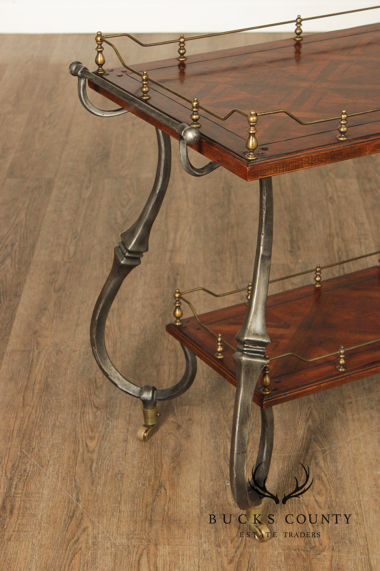 Artistica Italian Style Two-Tier Rolling Bar Cart