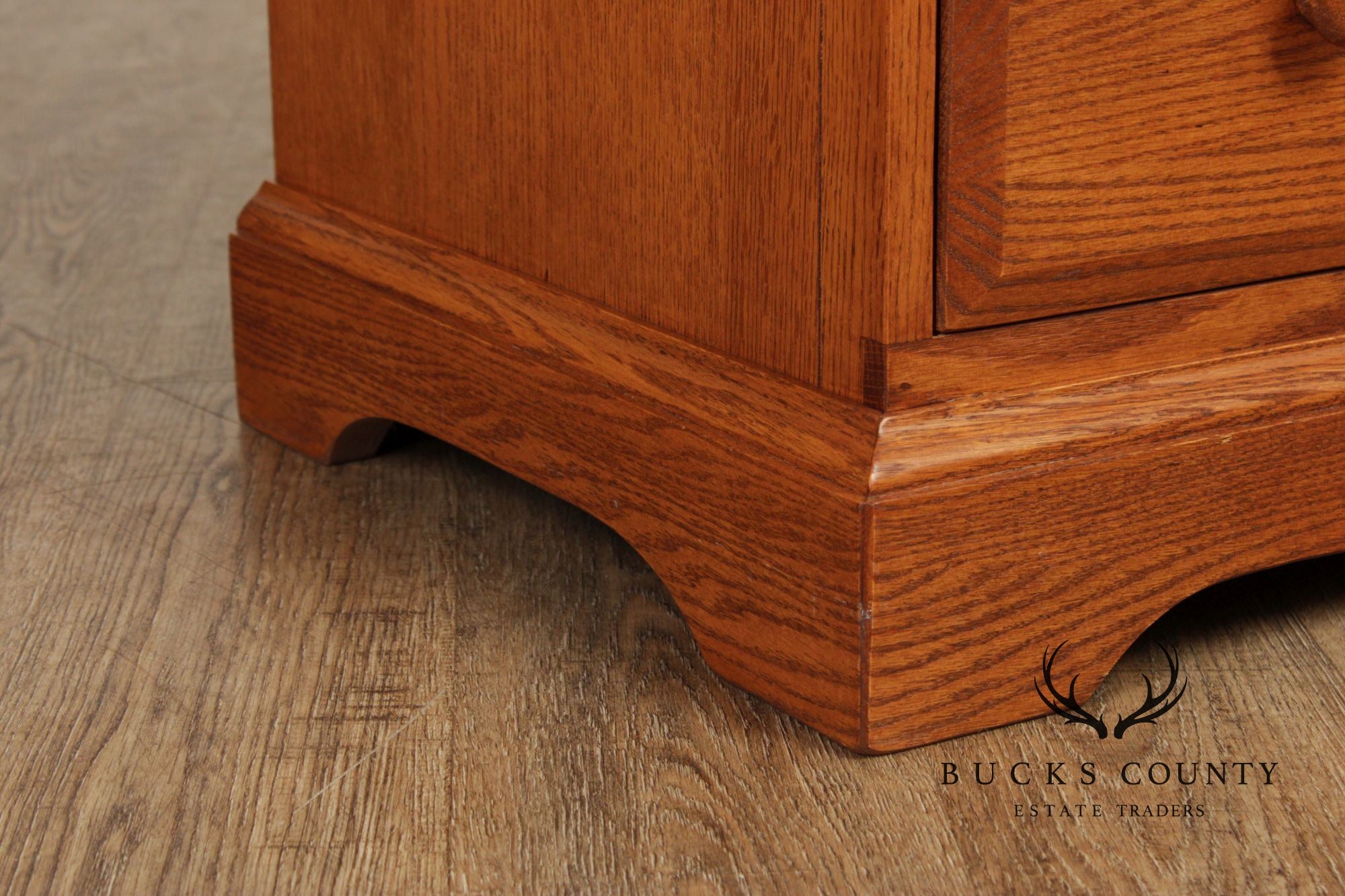 Hunt Country Furniture Pair of Oak Three-Drawer Nightstands