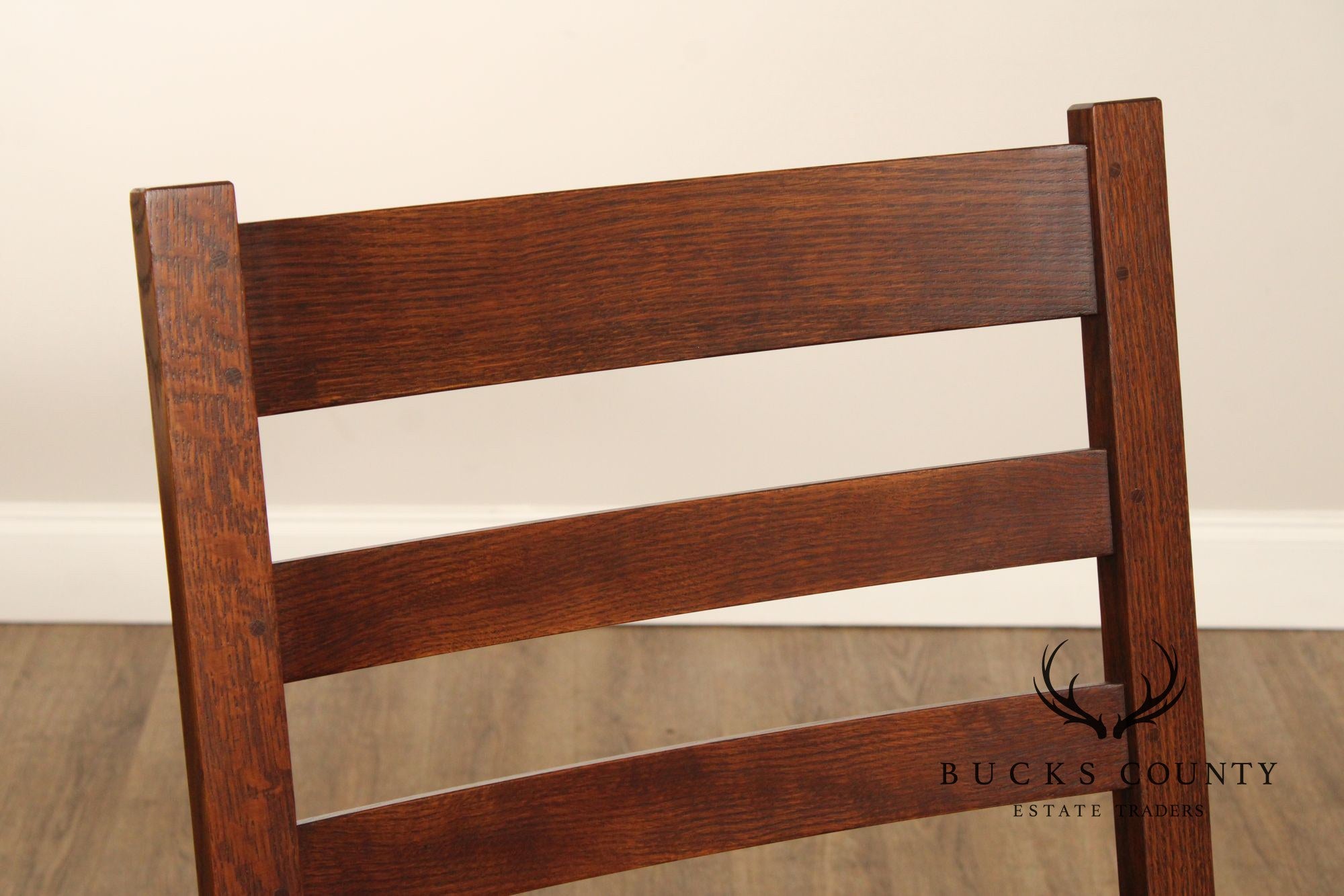 Stickley Mission Collection Oak and Leather Spindle Morris Chair