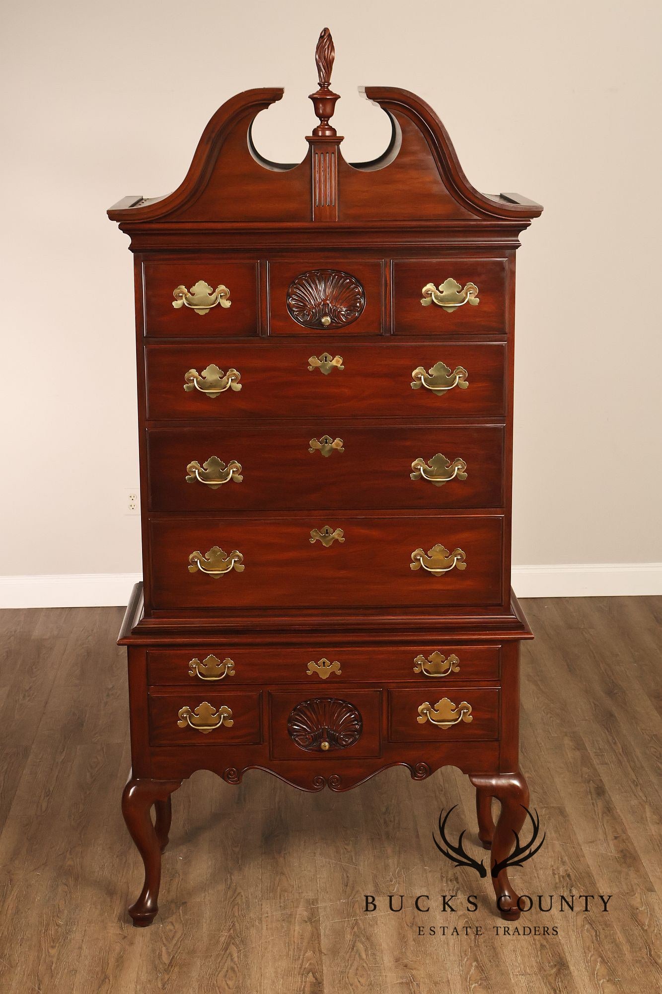Henkel Harris Virginia Galleries Genuine Mahogany Highboy Chest