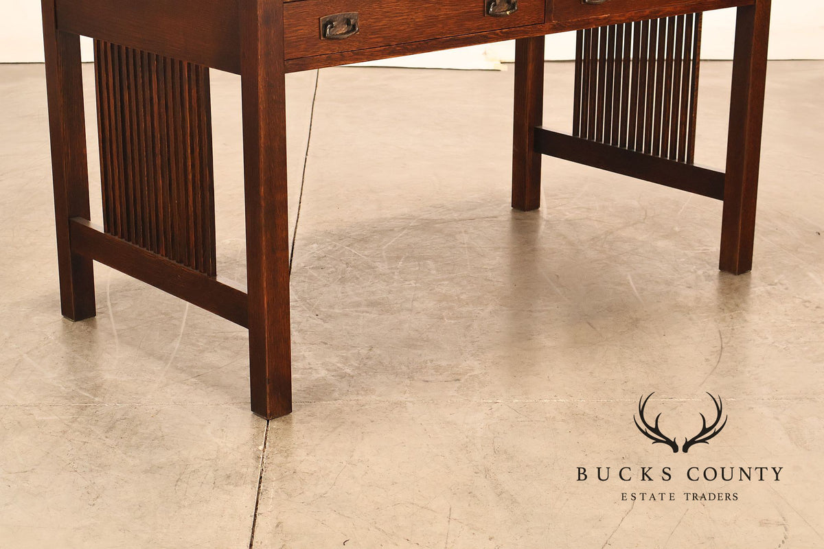 Stickley Mission Collection Oak Spindle Writing Desk
