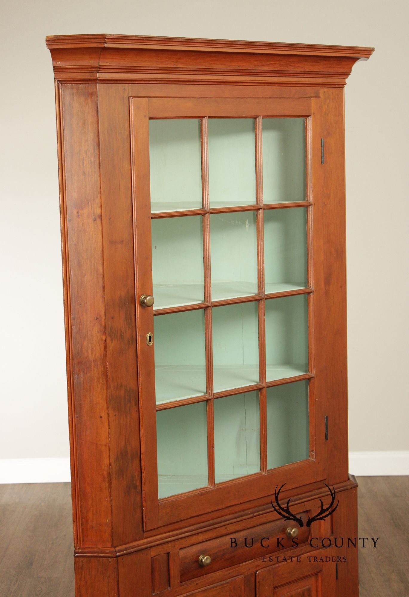 Antique Softwood Corner Cupboard