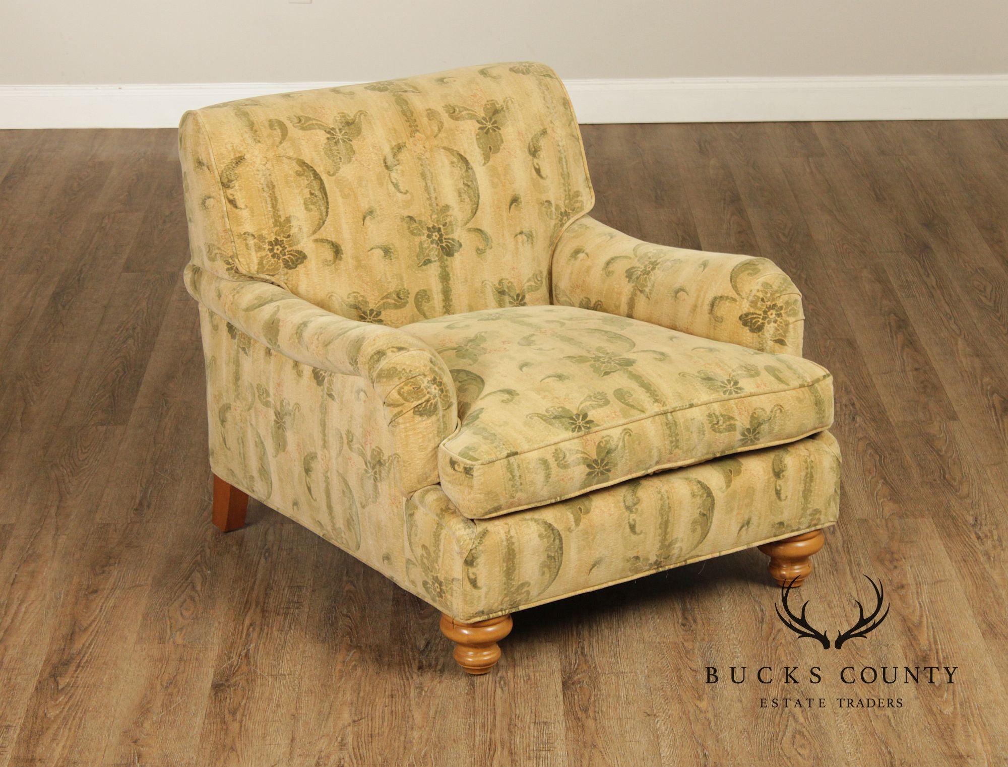 Custom Upholstered Lounge Chair and Ottoman