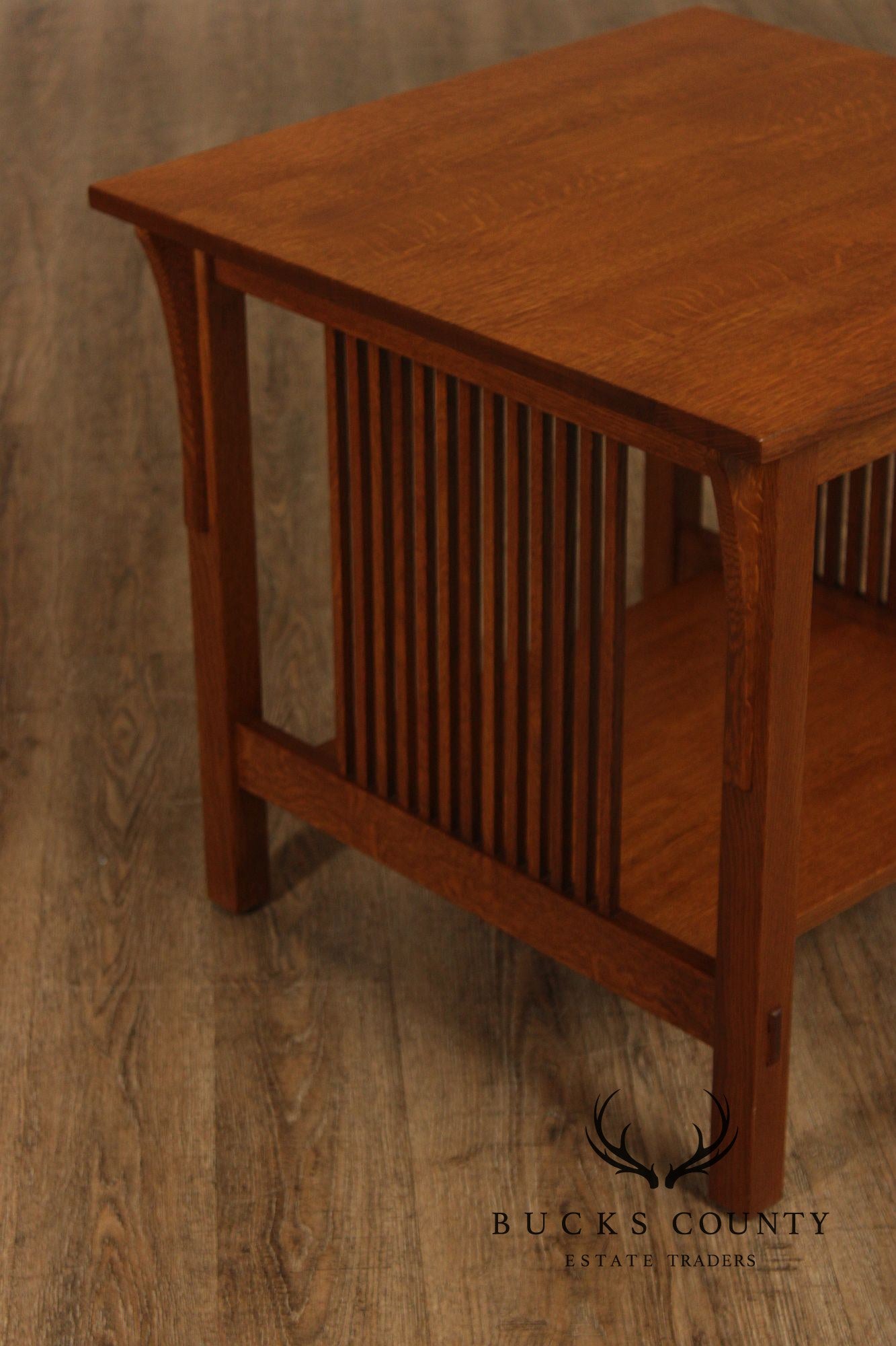 Stickley Mission Collection Oak Spindle Lamp Table