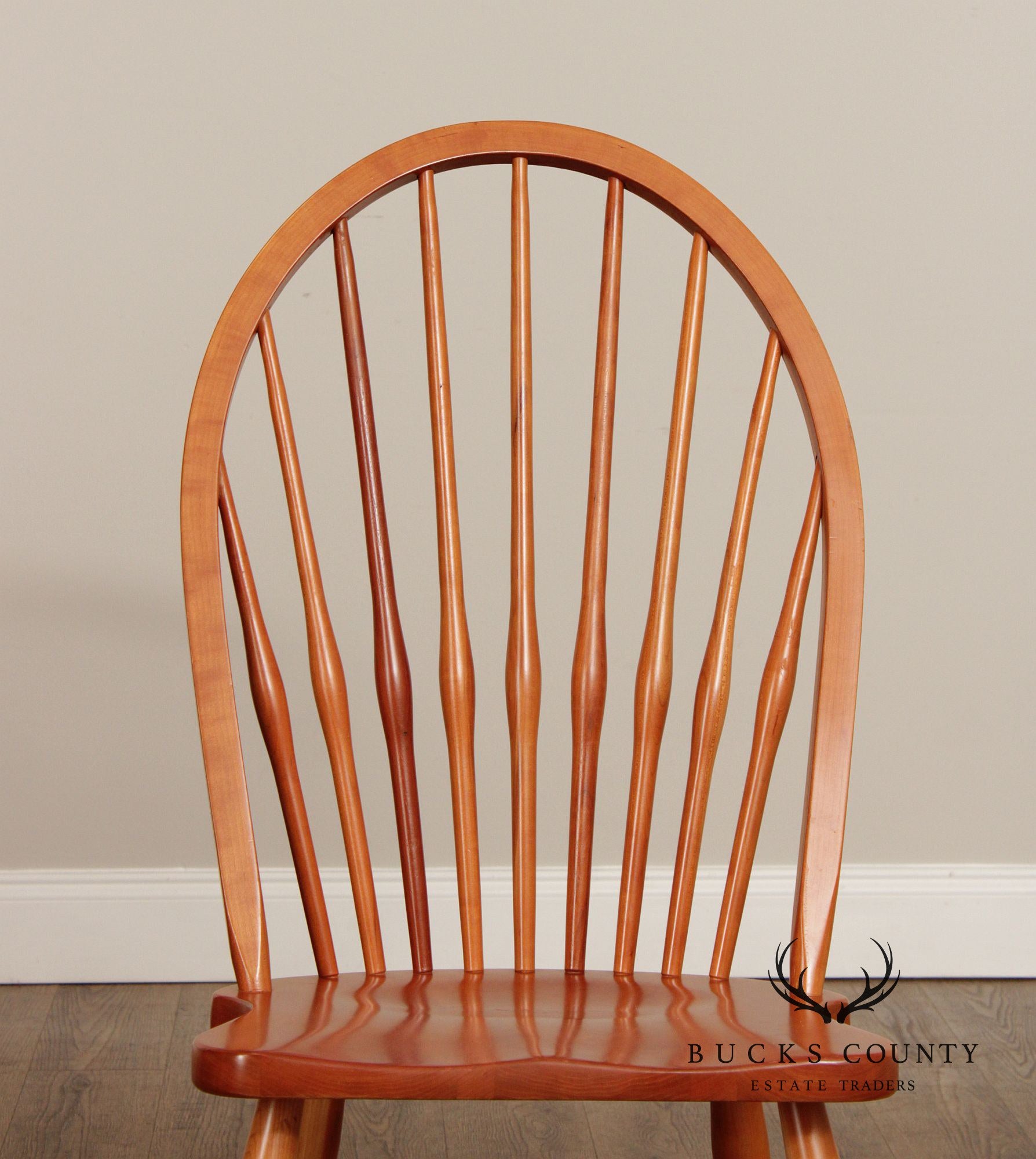 Daniel's Amish Set of Four Cherry Windsor Dining Chairs