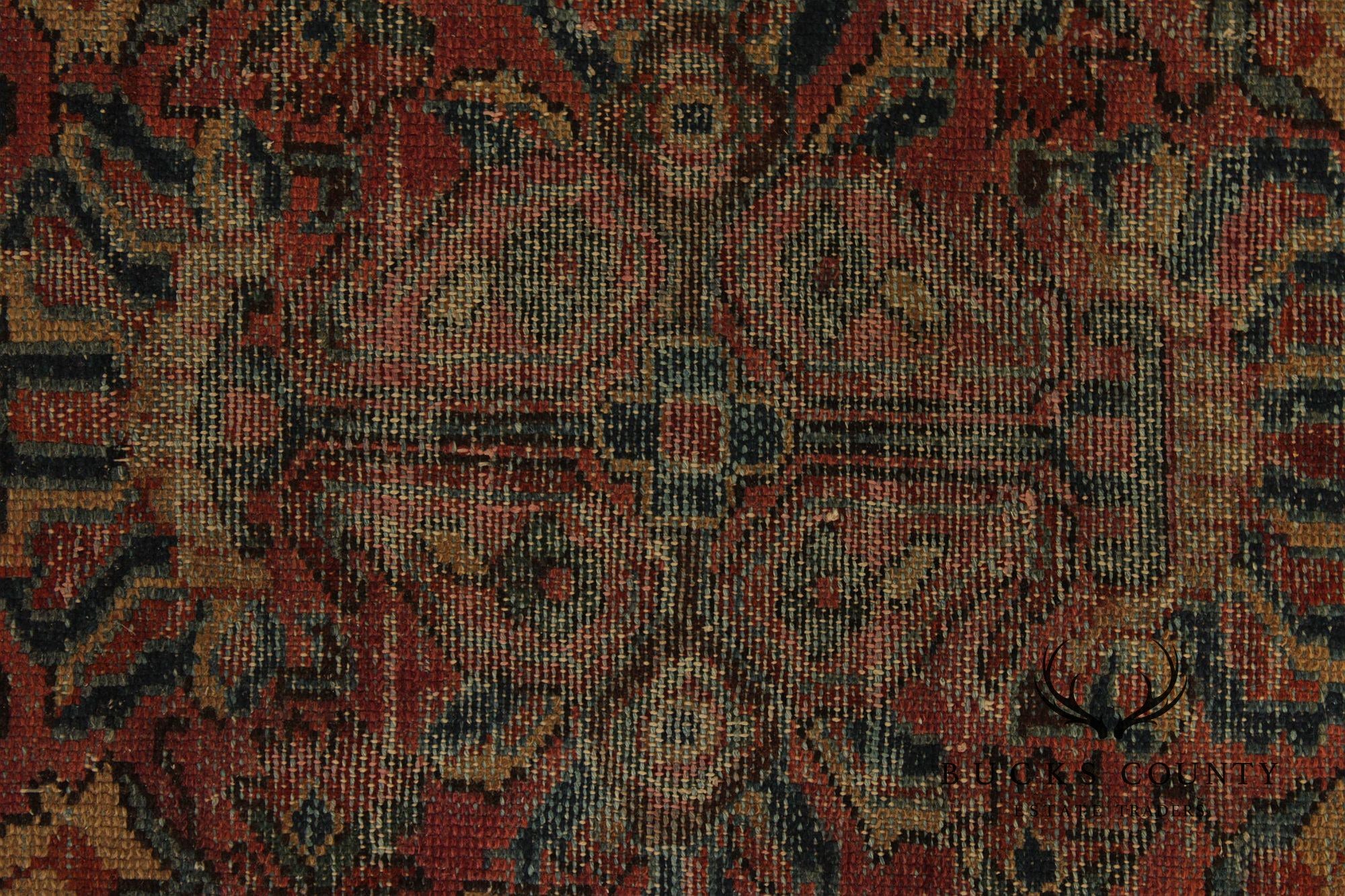 Persian Mahal Style Distressed Wool Scatter Rug