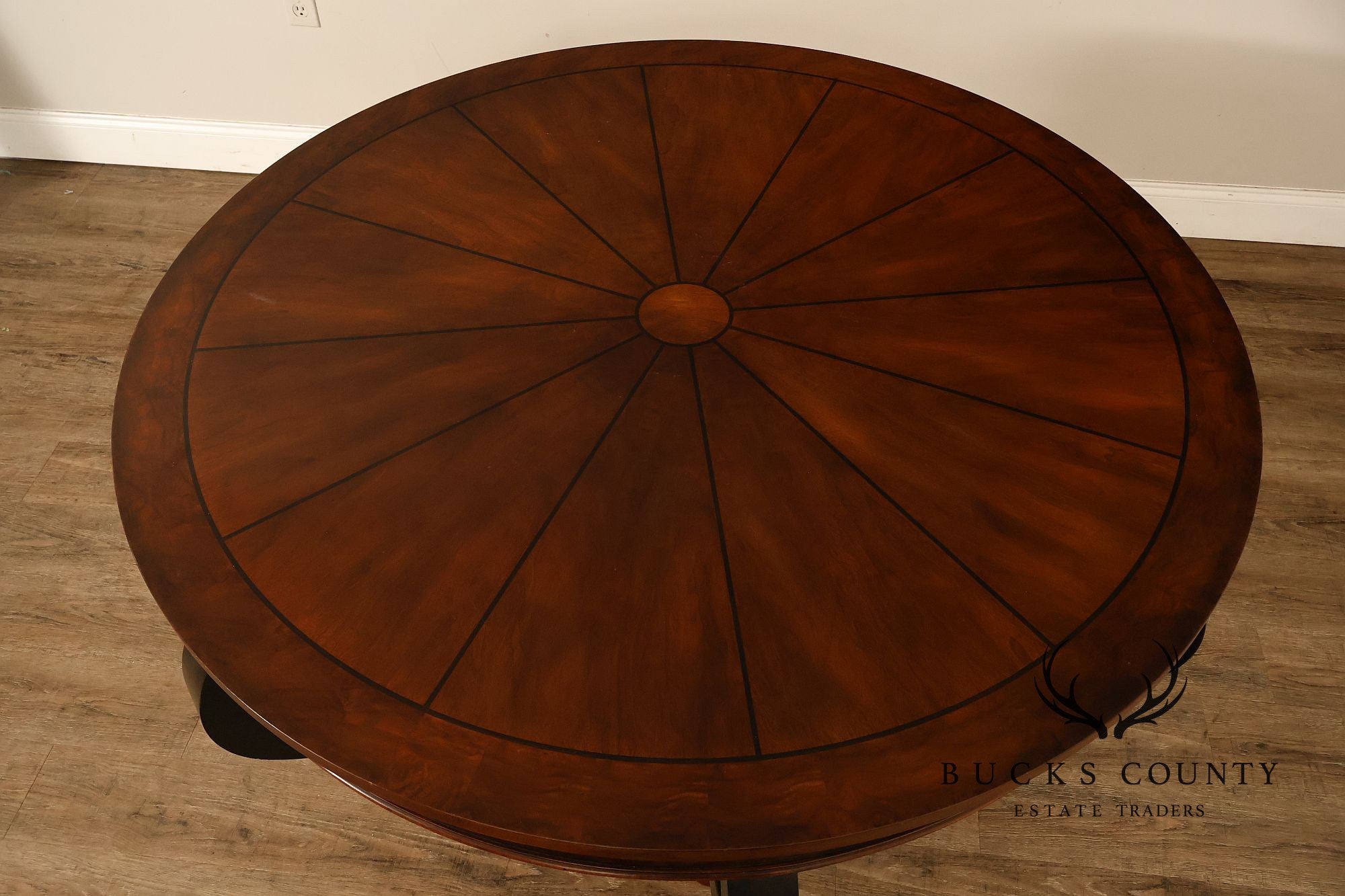 Henredon 48 Inch Round Inlaid Mahogany Center Table