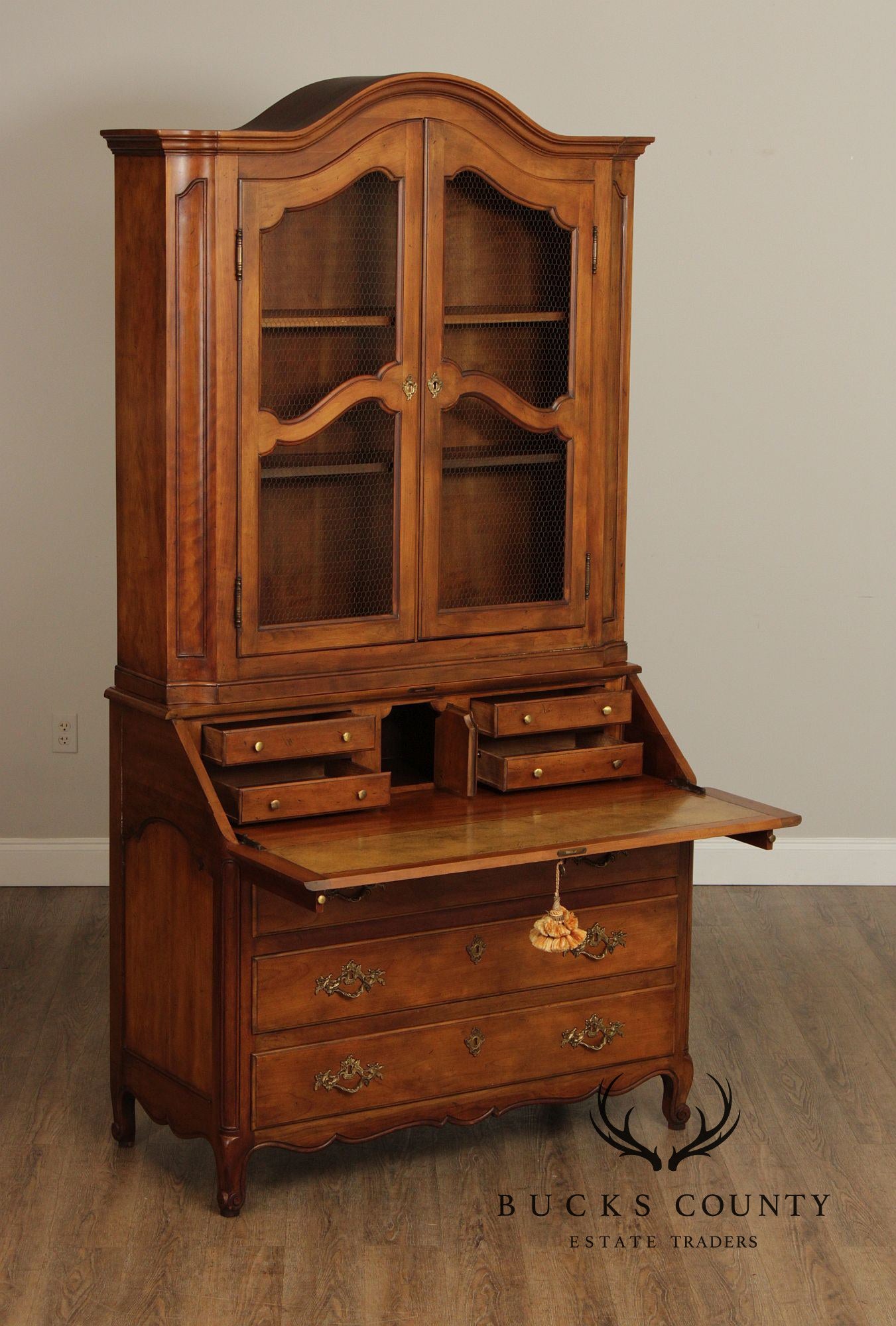 Baker Collector's Edition French Provincial Style Bookcase Top Secretary Desk